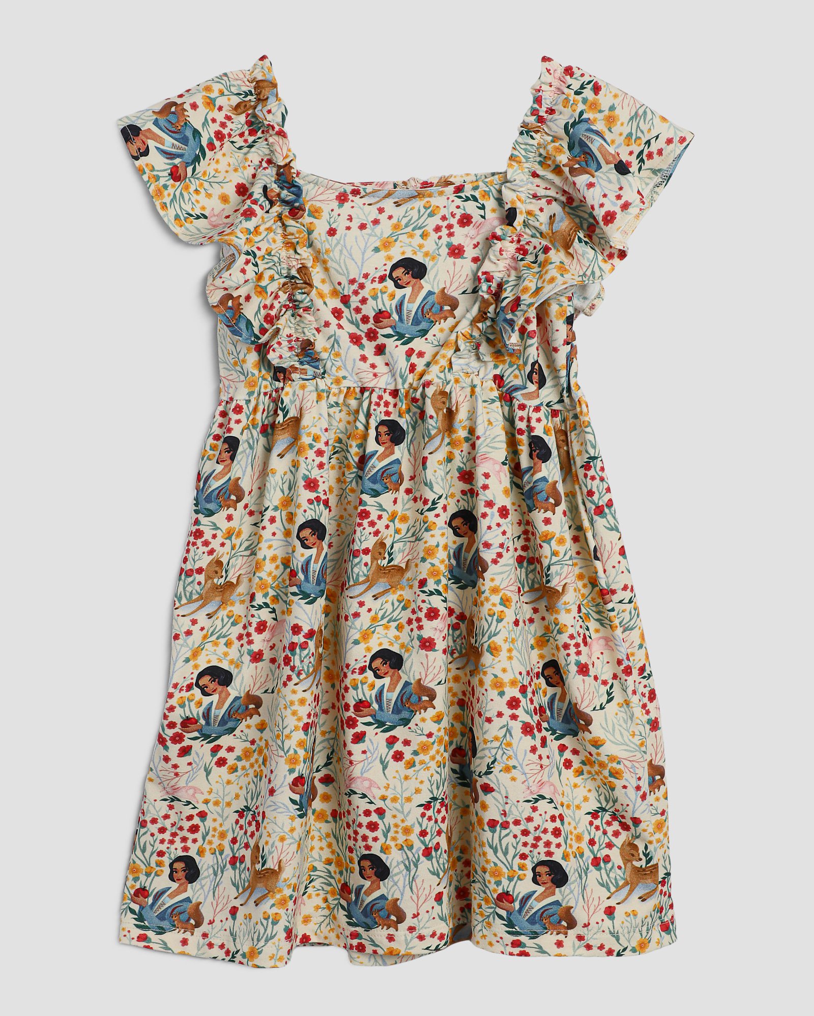 Vestido infantil babado Branca de Neve 4-10A bege | Disney