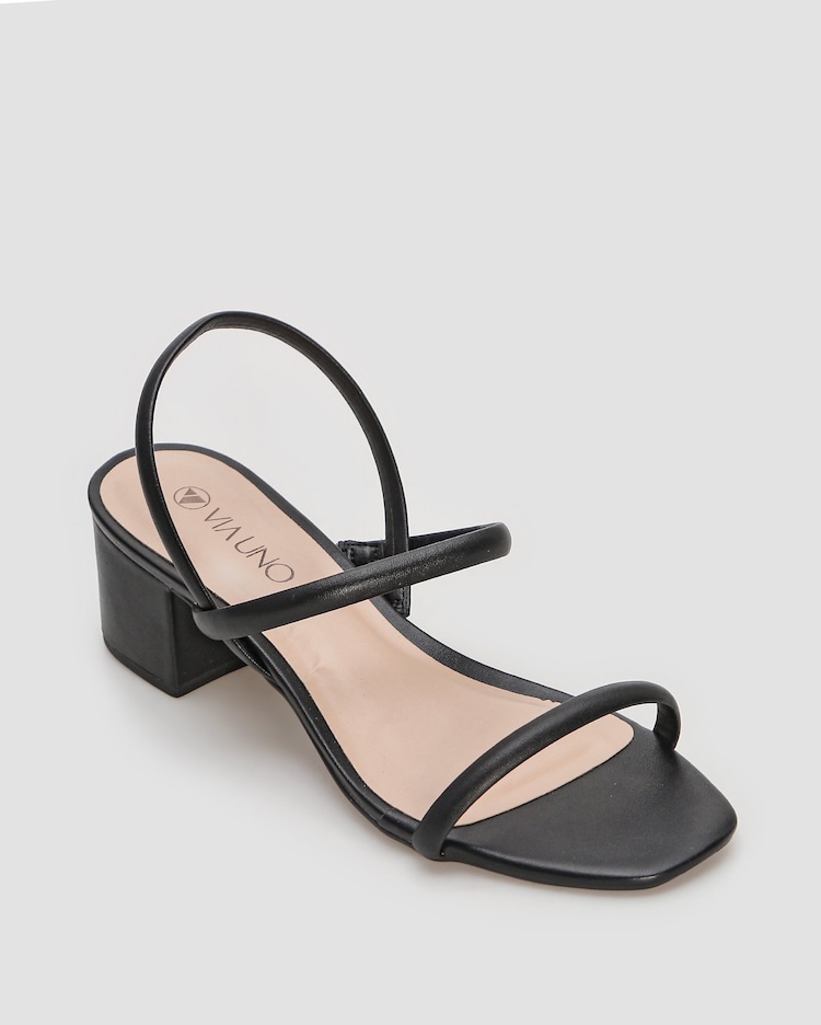 Salto Bloco SandÃ¡lia Salto Baixo Via Uno Salto Quadrado SandÃ¡lia