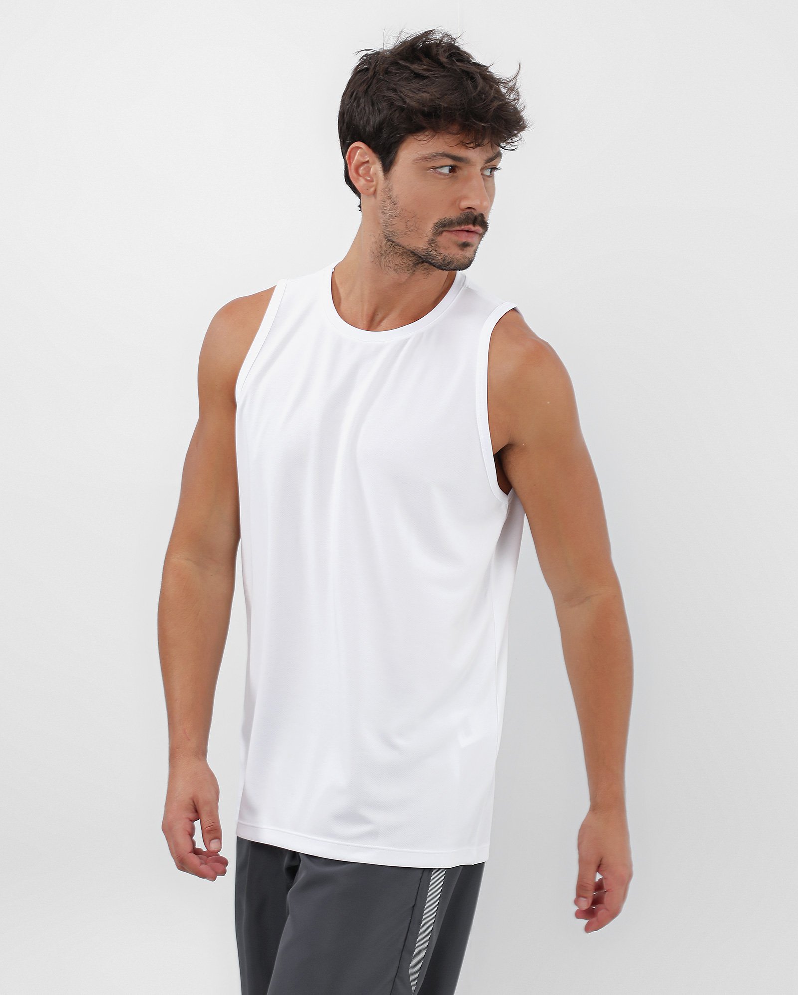 Regata esportiva masculina lisa - Branco | Body Work