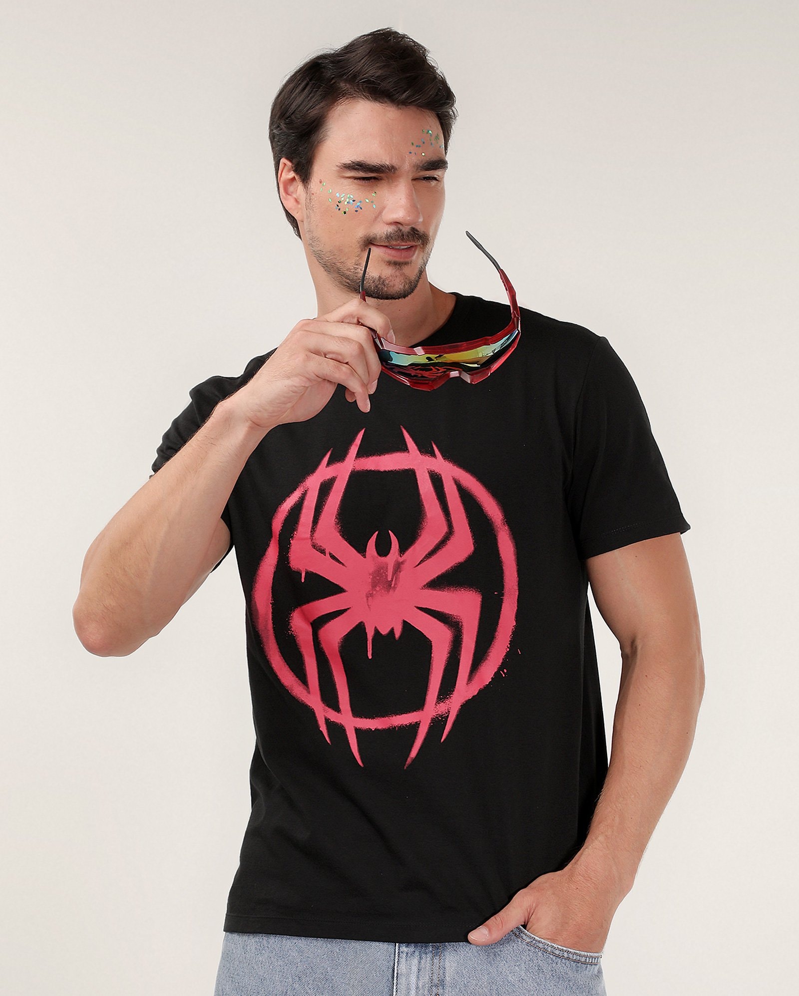 Camiseta masculina Homem-Aranha logo preta | Marvel