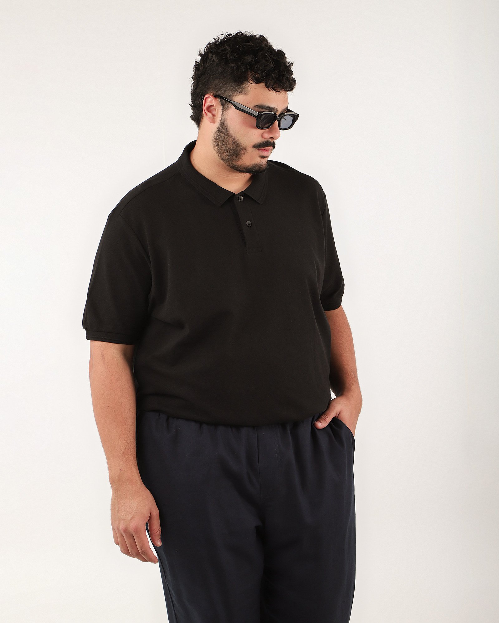 Camisa polo plus size masculina Pool Legacy piquet - Preto