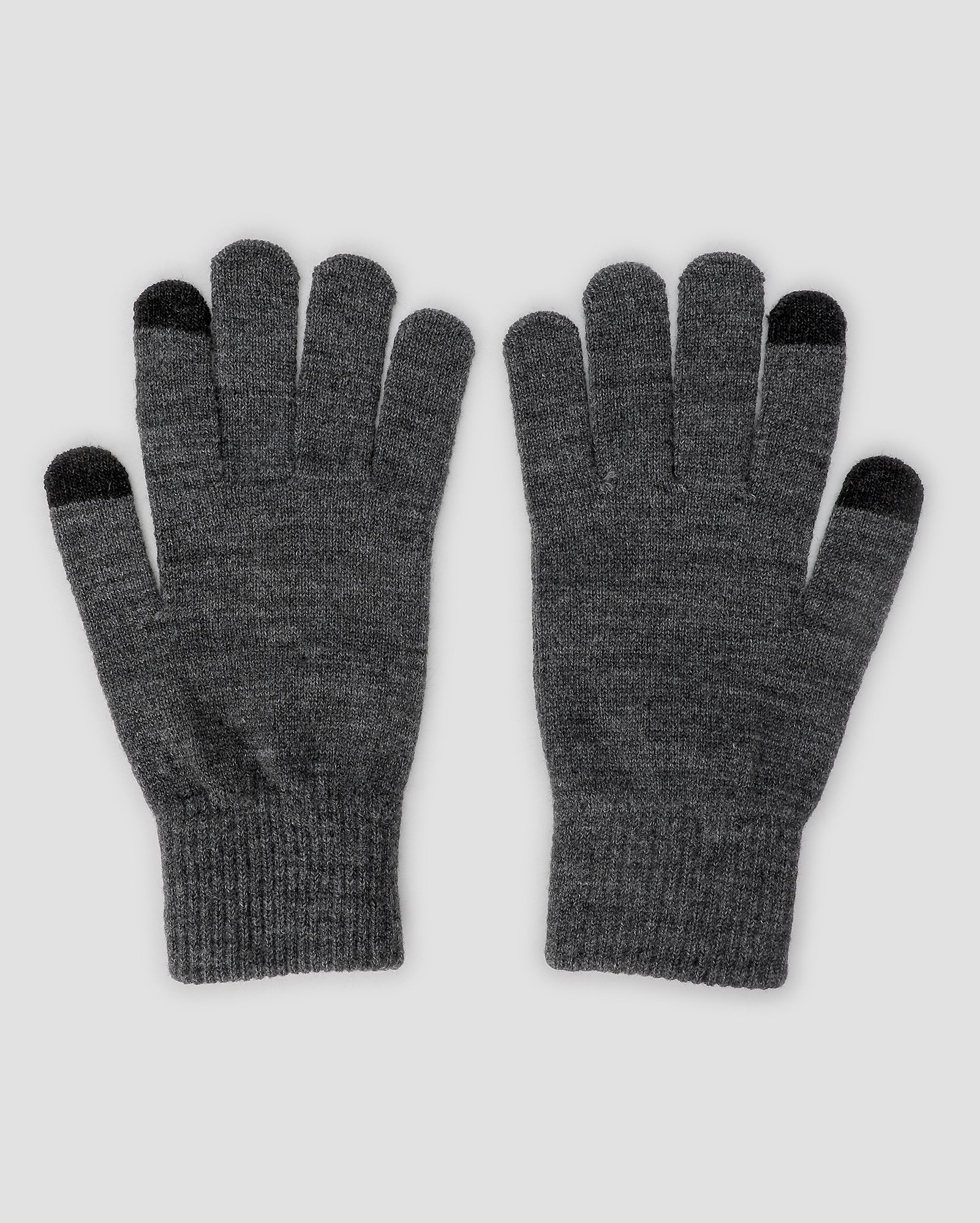 Luva masculina em tricot touch screen - Cinza Escuro