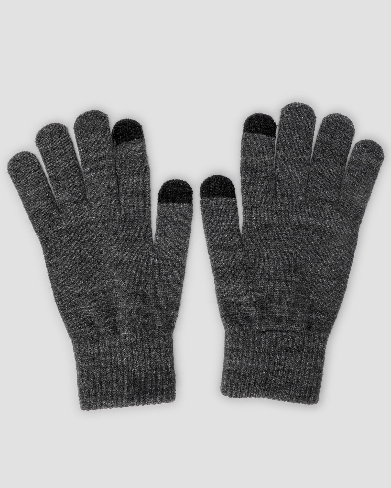 Luva masculina em tricot touch screen - Cinza Escuro