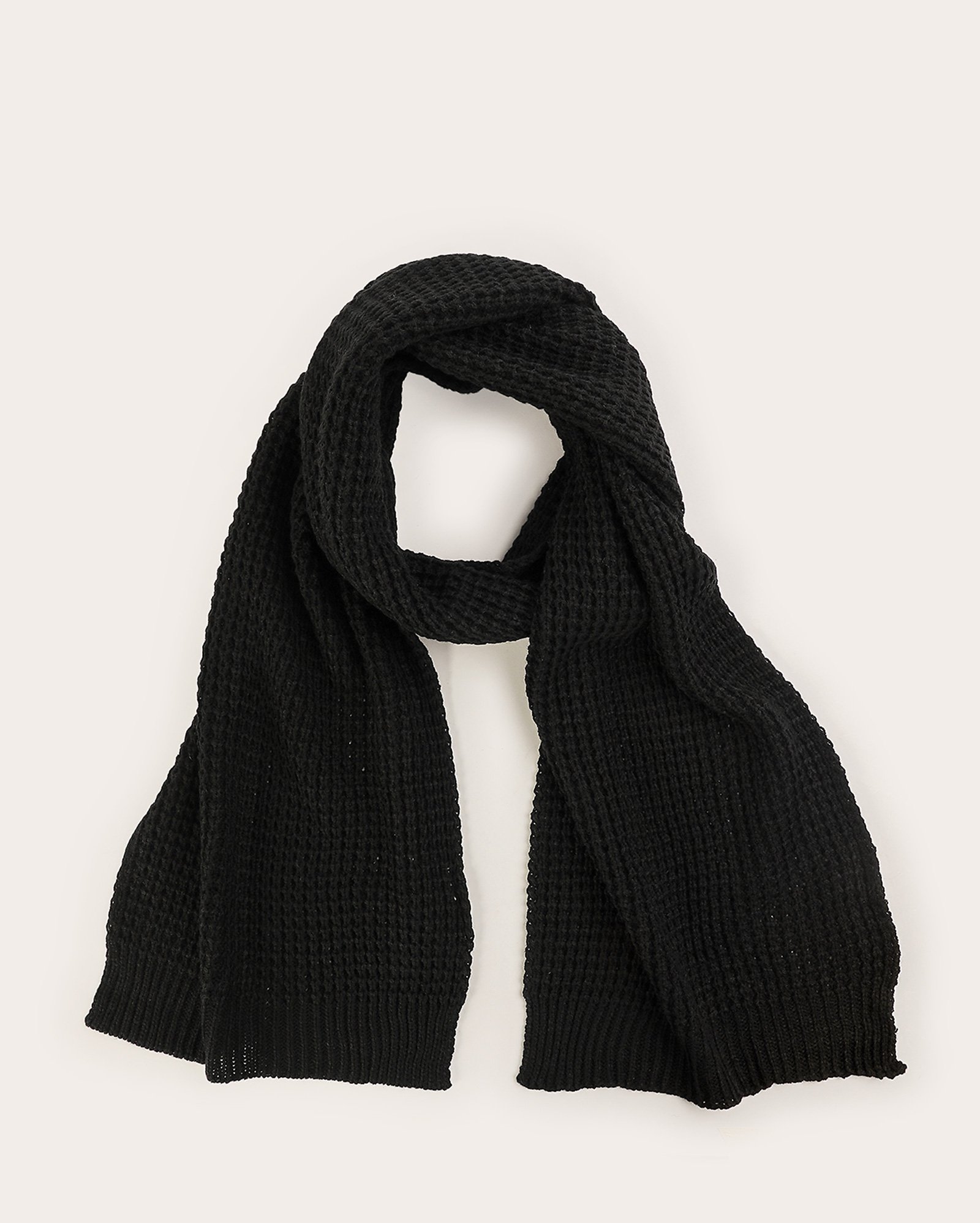 Cachecol masculino tradicional de tricot - preto