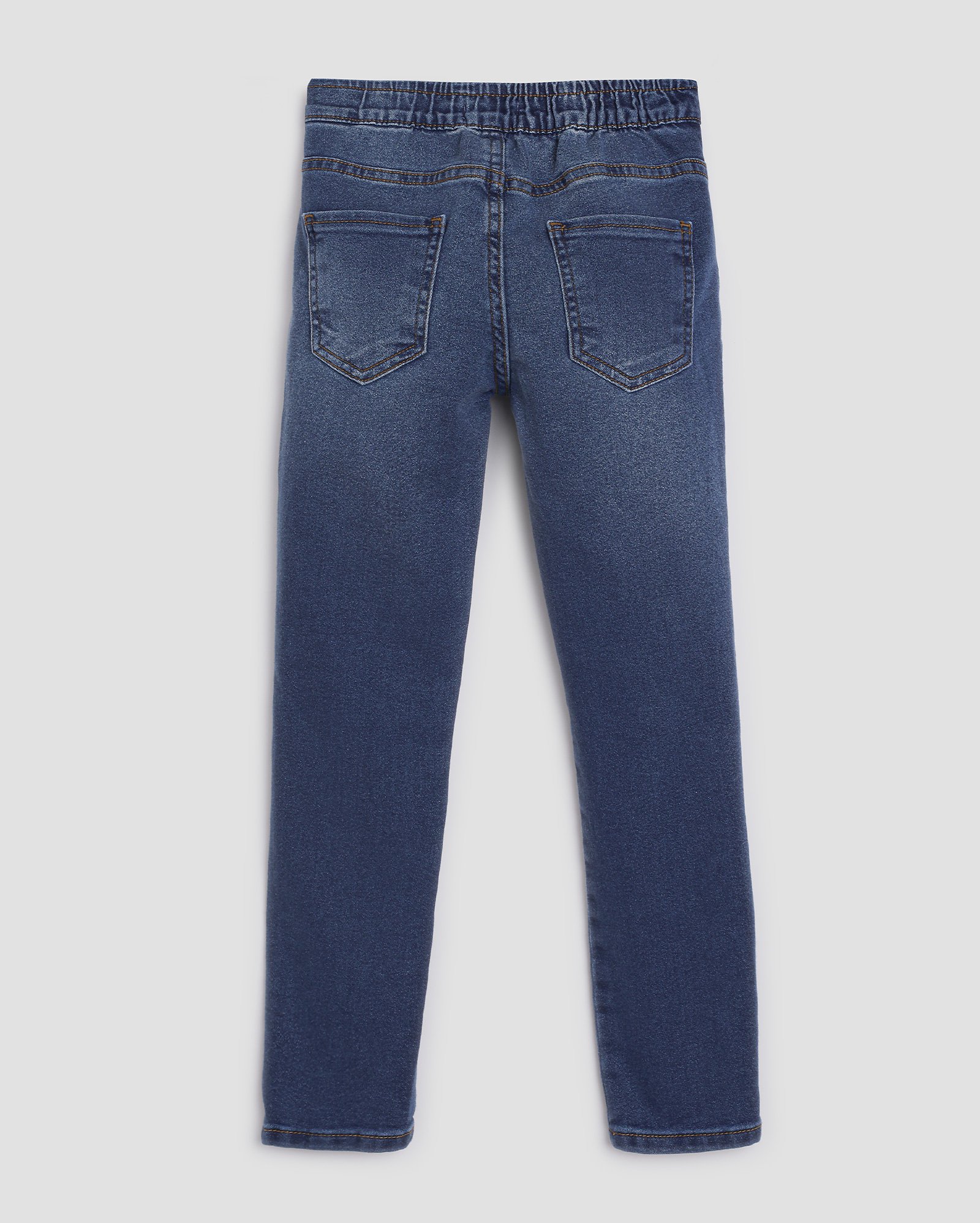 Calça jeans infantil slim com cós de elástico 4-10A - Jeans Médio | Pool Kids