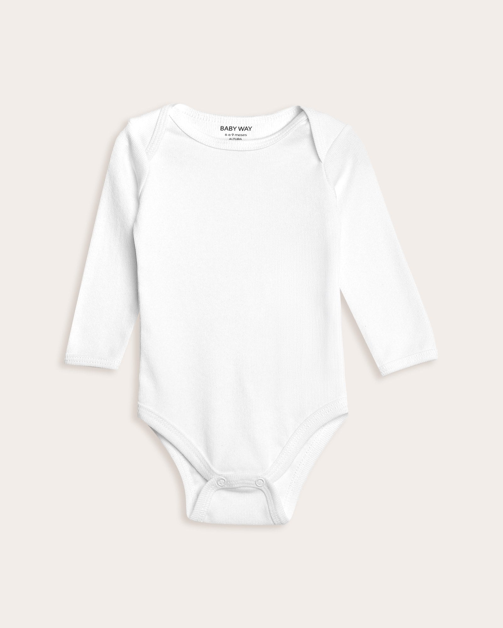 Body bebê manga longa canelado - Branco
