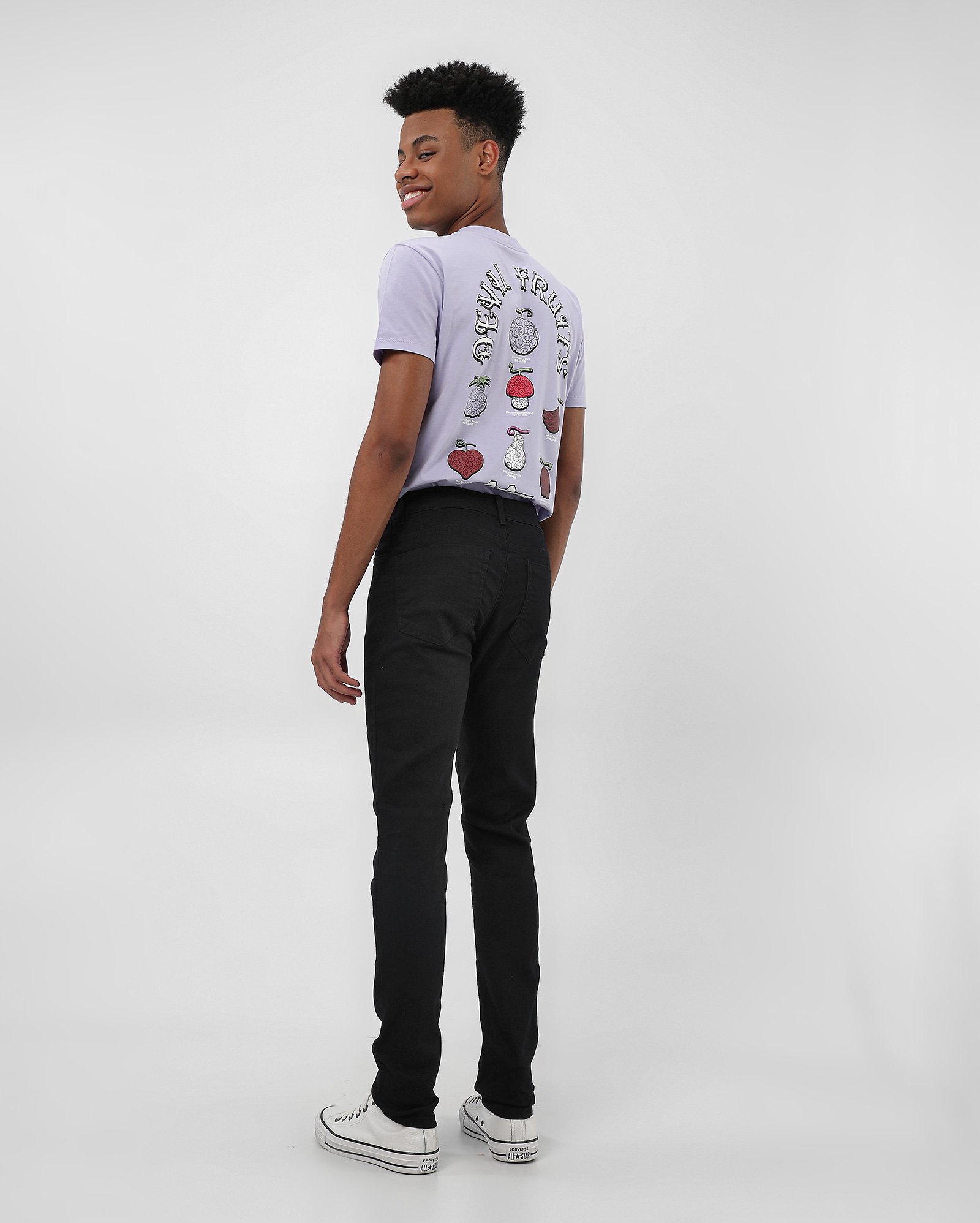 Calça jeans juvenil skinny 5 bolsos - Jeans Black Escuro | Pool