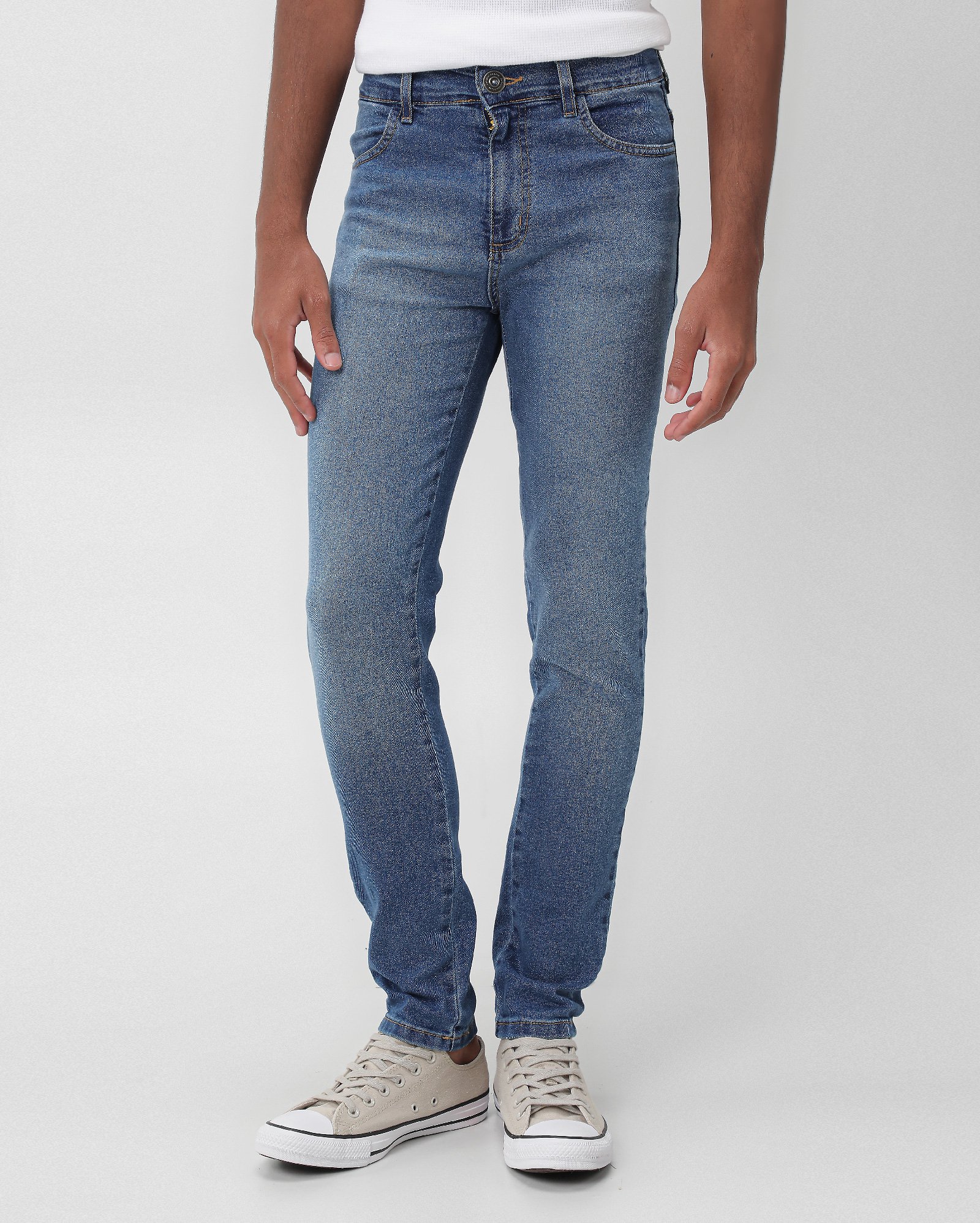 Calça jeans juvenil skinny 5 bolsos - Jeans Médio | Pool