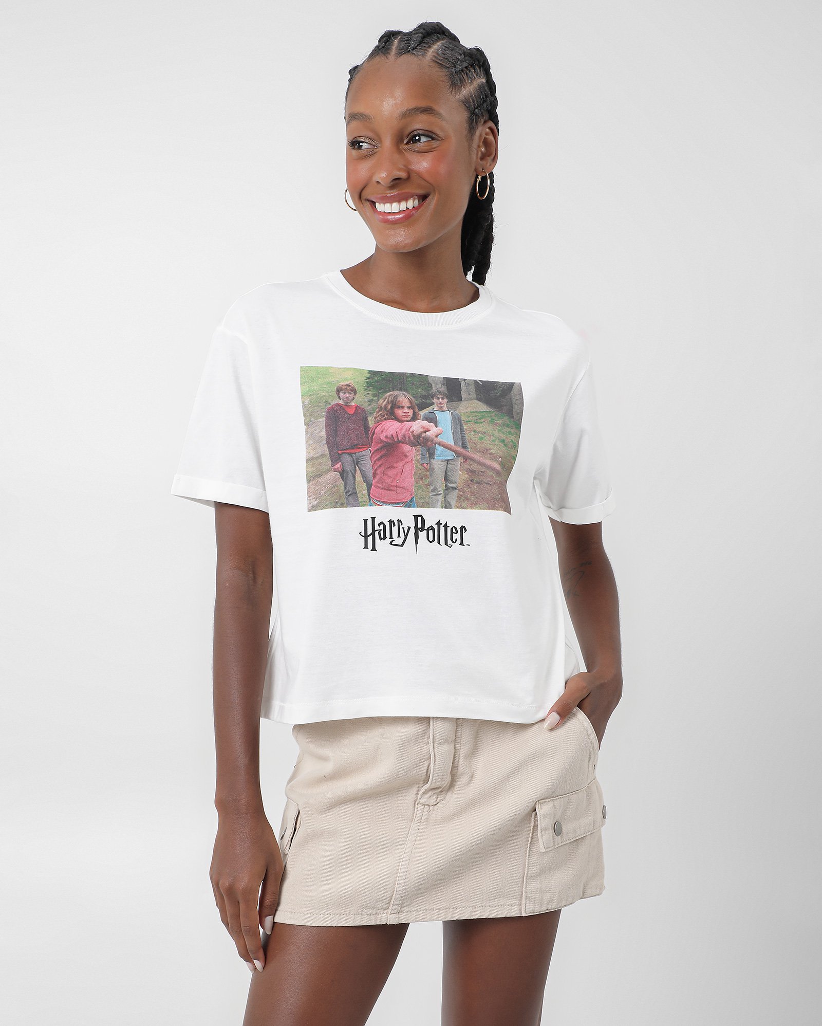 Camiseta feminina cena Harry Potter branca | Warner Bros.