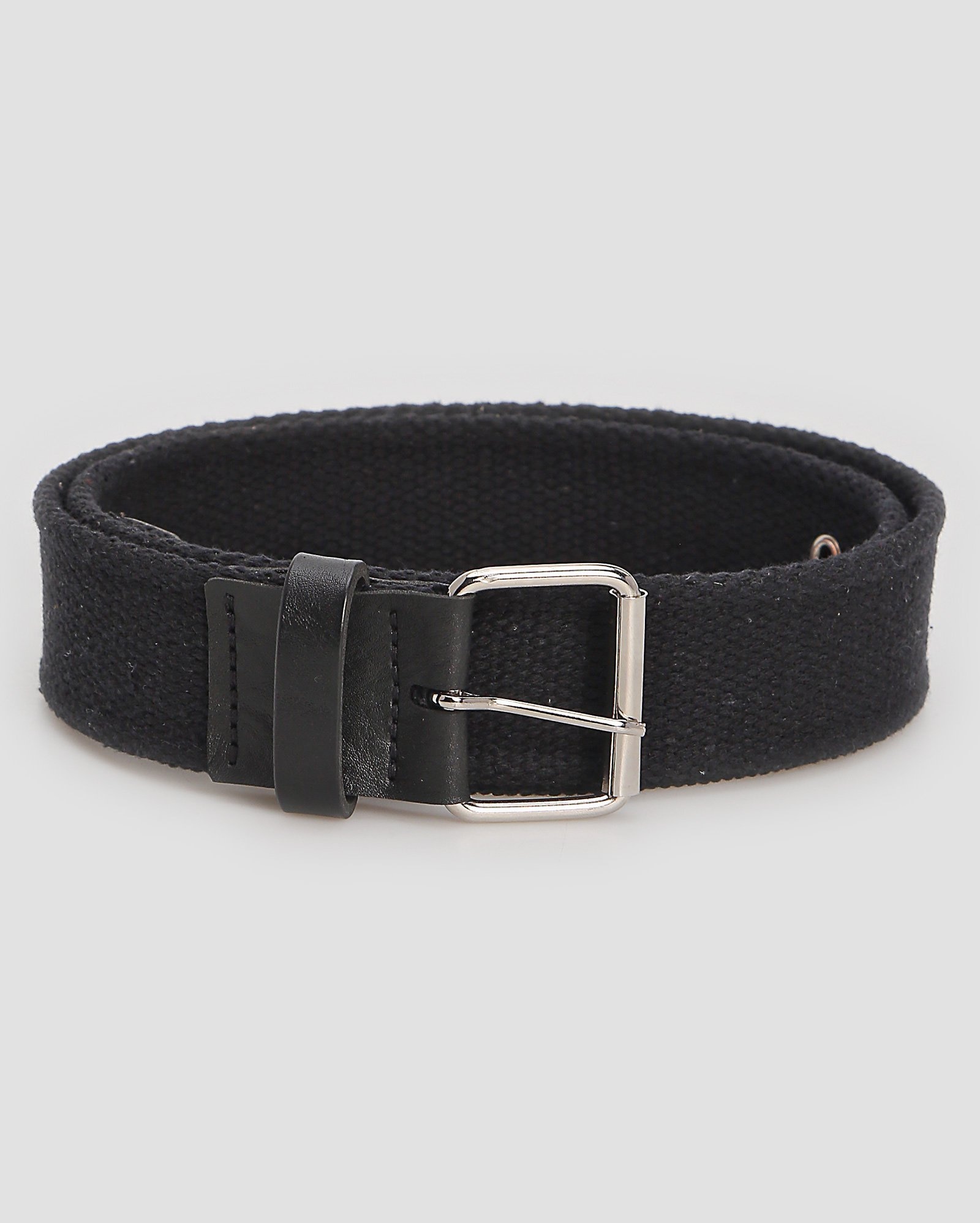 Cinto masculino de lona com fivela quadrada preto | Accessori by Riachuelo