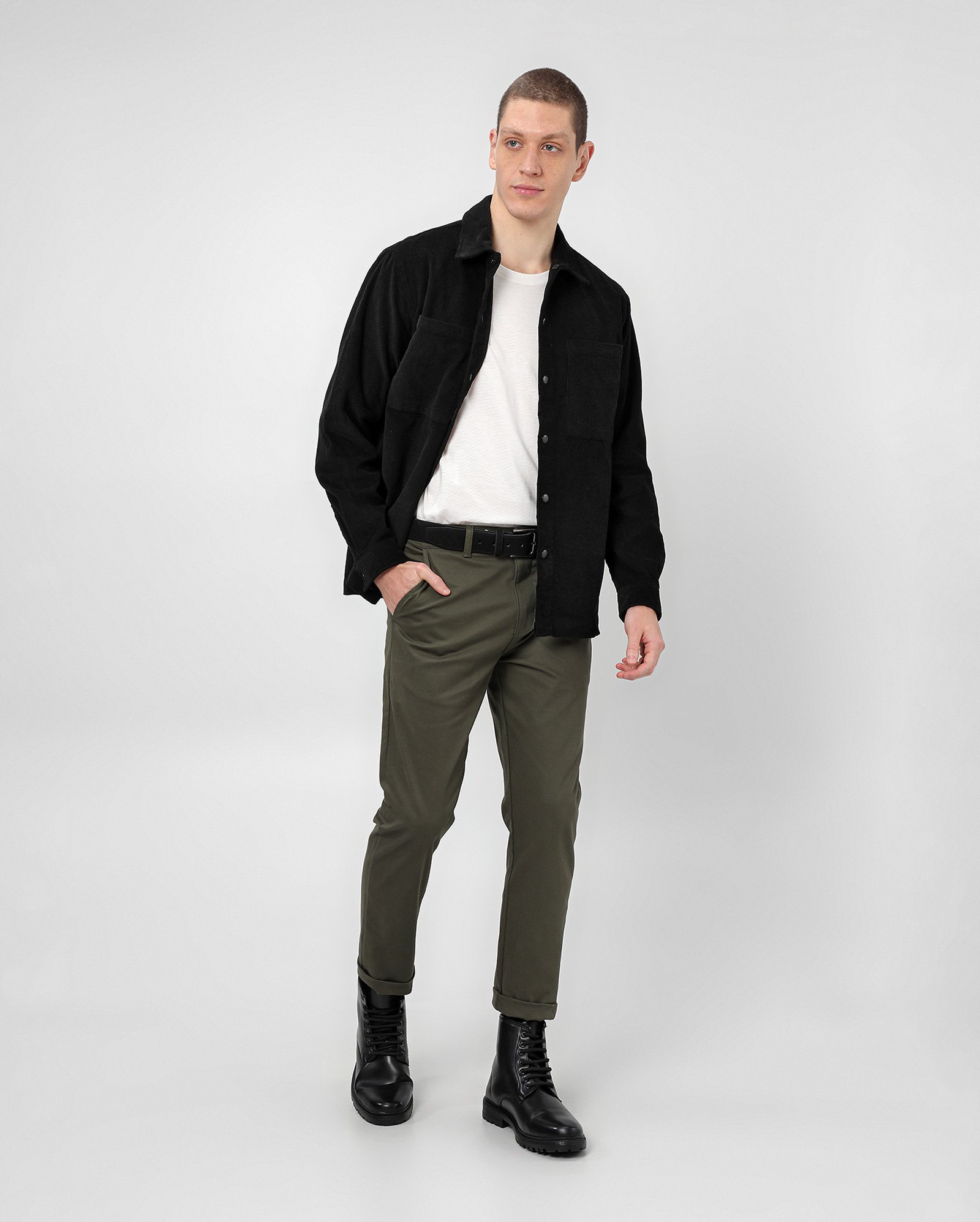 Calça sarja masculina slim chino - Verde Musgo | Pool Jeans