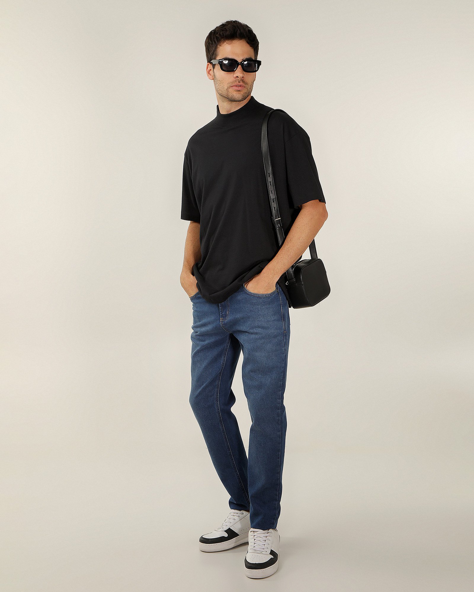 Calça jeans masculina slim denim escuro | Pool Jeans
