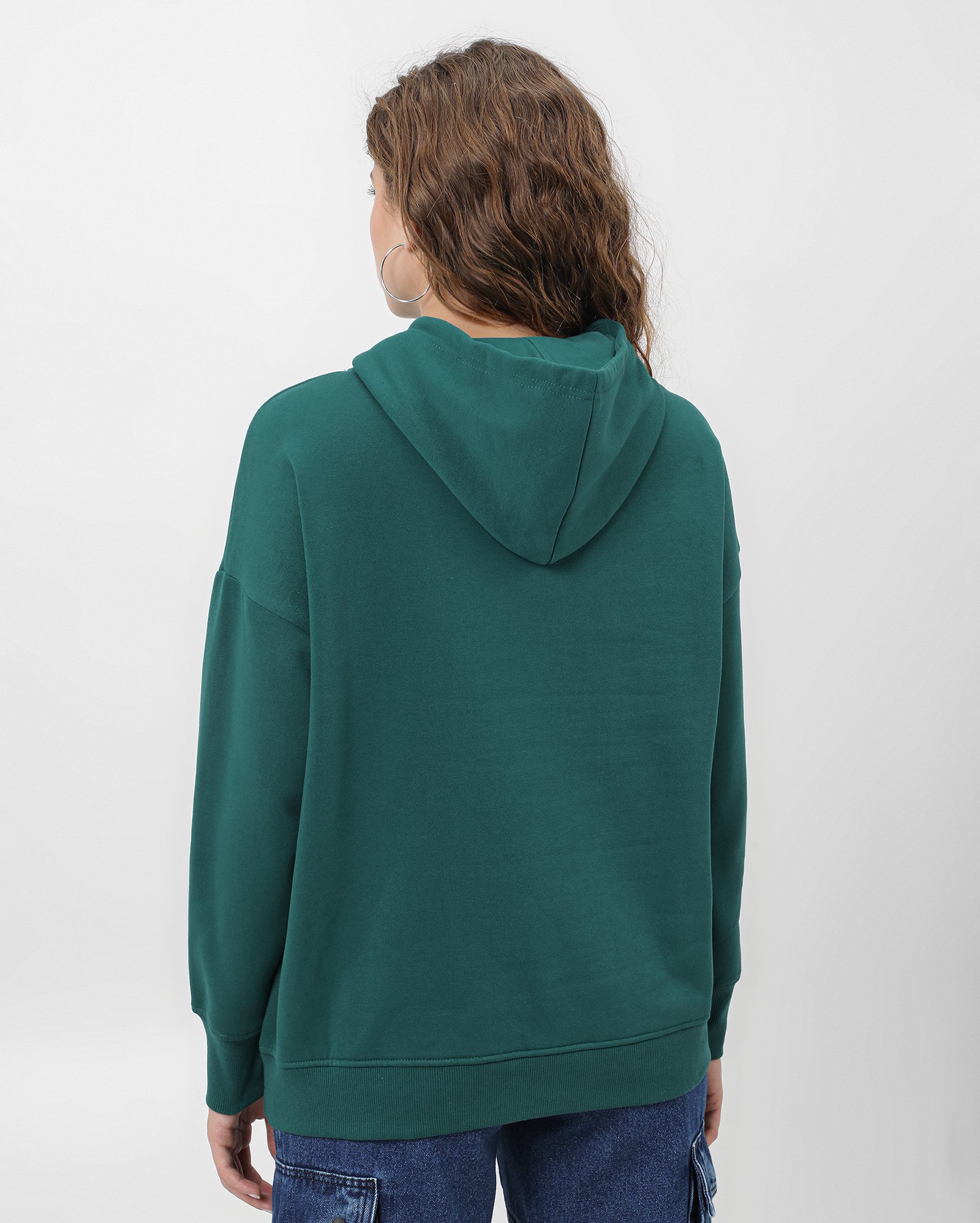 Blusa de moletom feminina fechada bolso canguru - Verde | Pool Basics