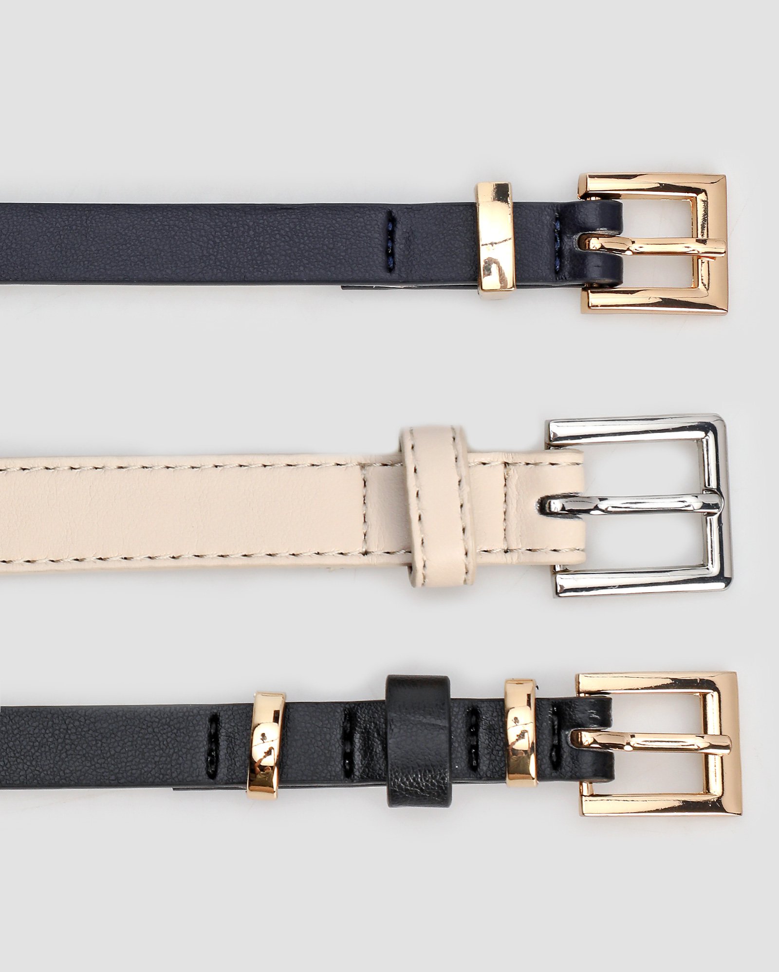 Kit cinto feminino 3 peças em poliuretano finos multicor | Accessori by Riachuelo