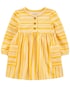 Vestido bebê listrado + calcinha amarelo | Carter's
