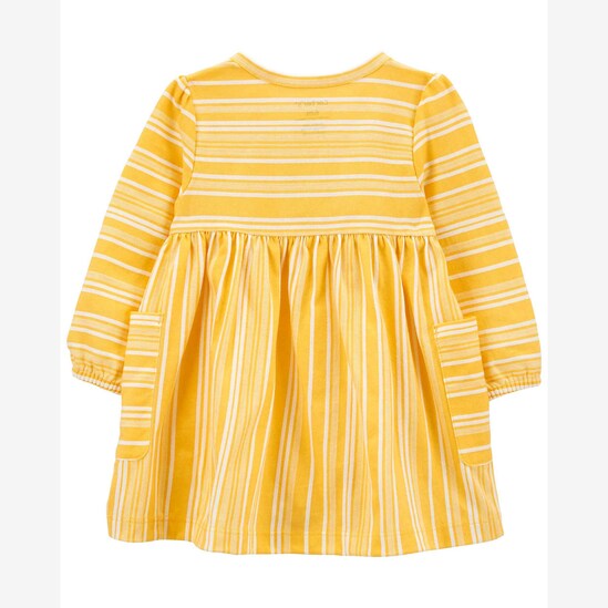 Vestido bebê listrado + calcinha amarelo | Carter's