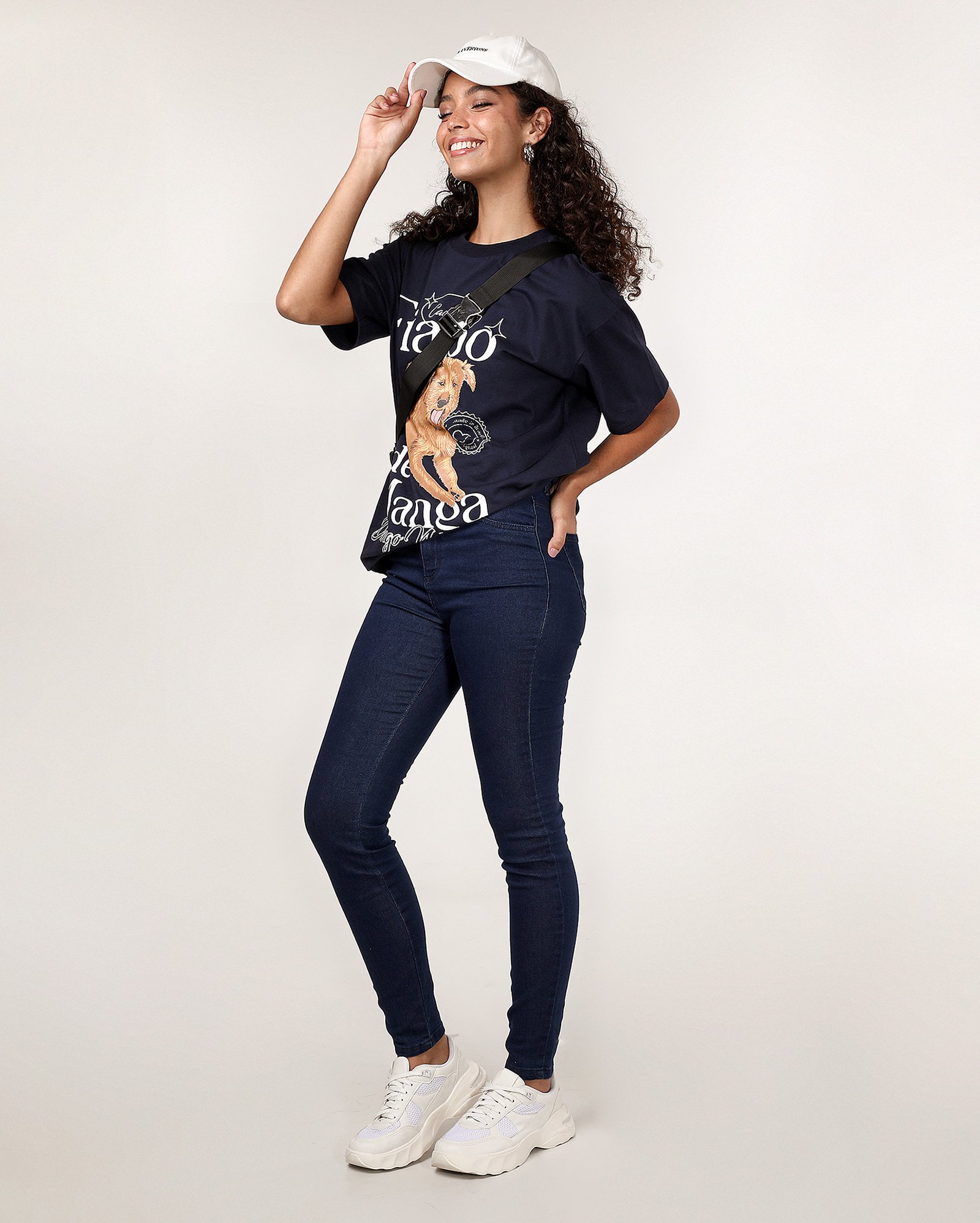 Calça jeans feminina skinny cintura alta denim escuro | Pool Jeans