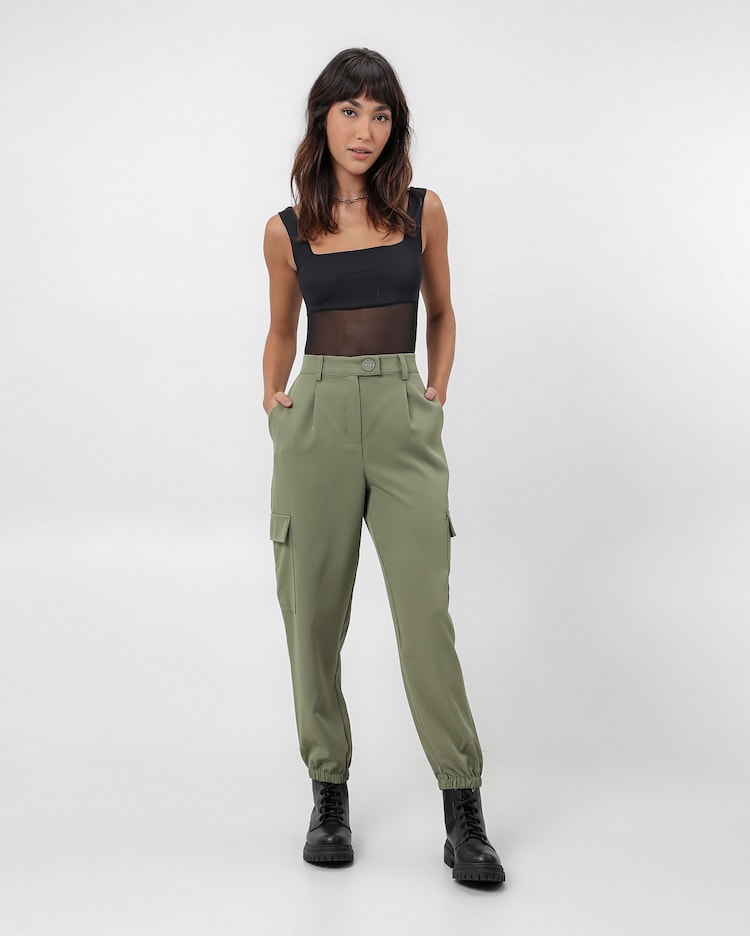 Calça Cargo CalÃ§a Jogger Transparente Riachuelo Calça Feminina