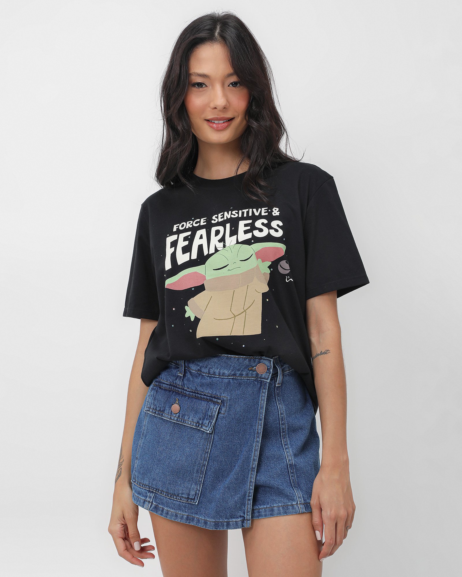Camiseta feminina Disney force sensitive e fearless | FANLAB