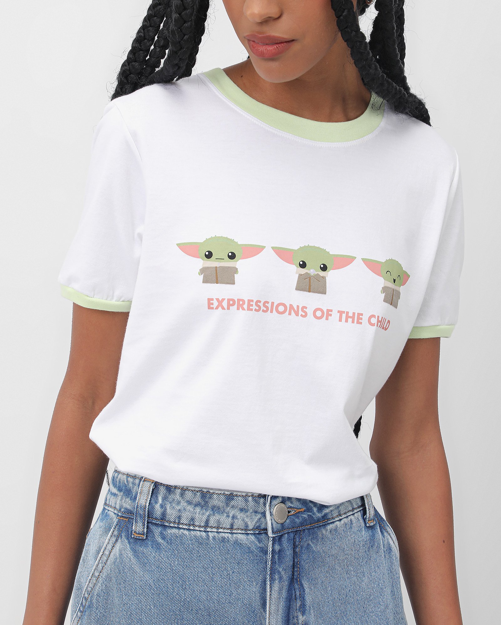 Riachuelo Camiseta feminina Disney Baby Yoda slim branca FANLAB