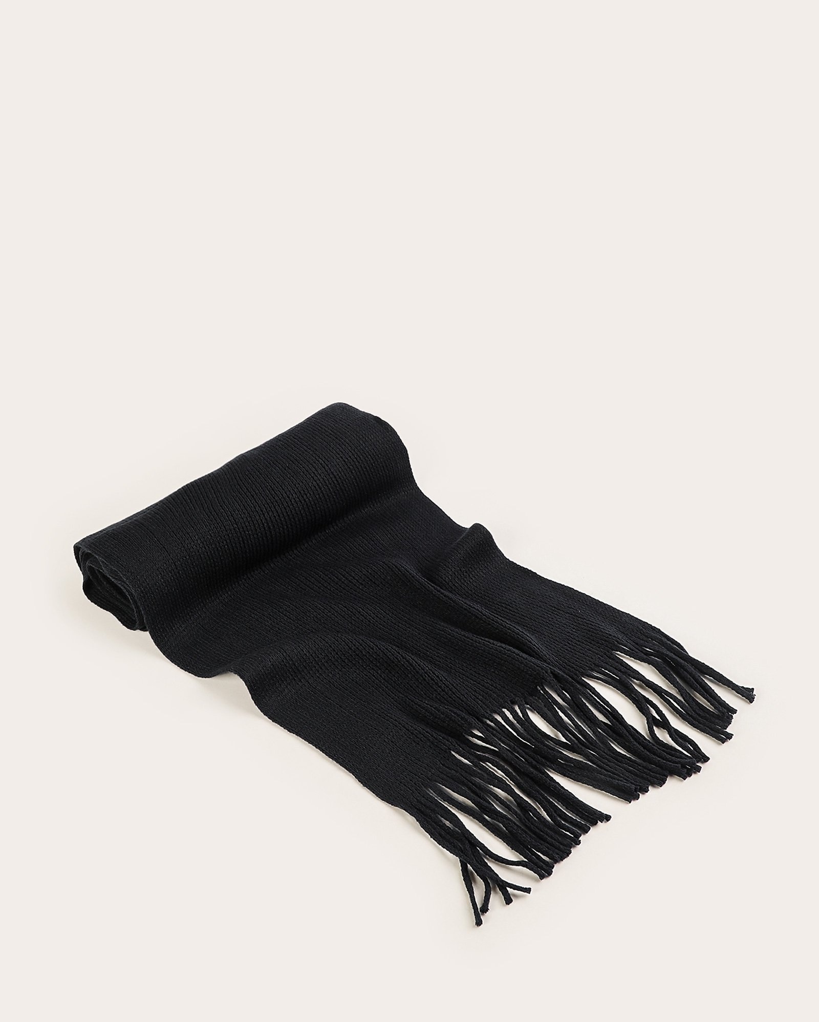 Cachecol masculino tradicional de tricot com franjas - Azul Escuro