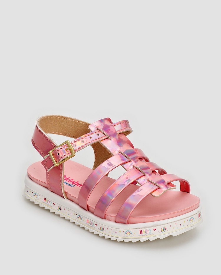 Riachuelo Sandália infantil papete com brilho rosa Molekinha