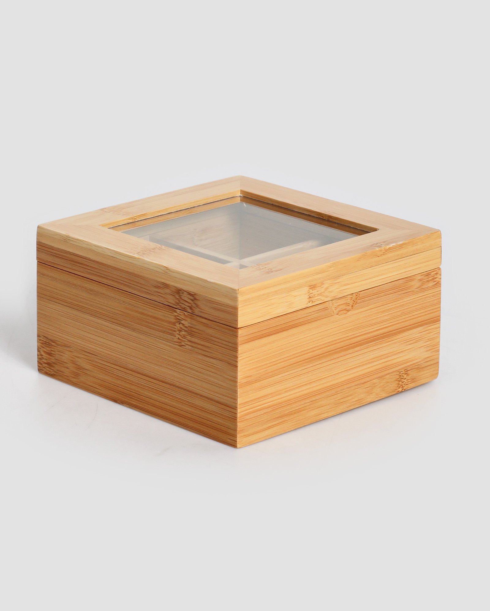 Porta chá quadrado de bambu Classic 14x7,5cm bege | Casa Riachuelo