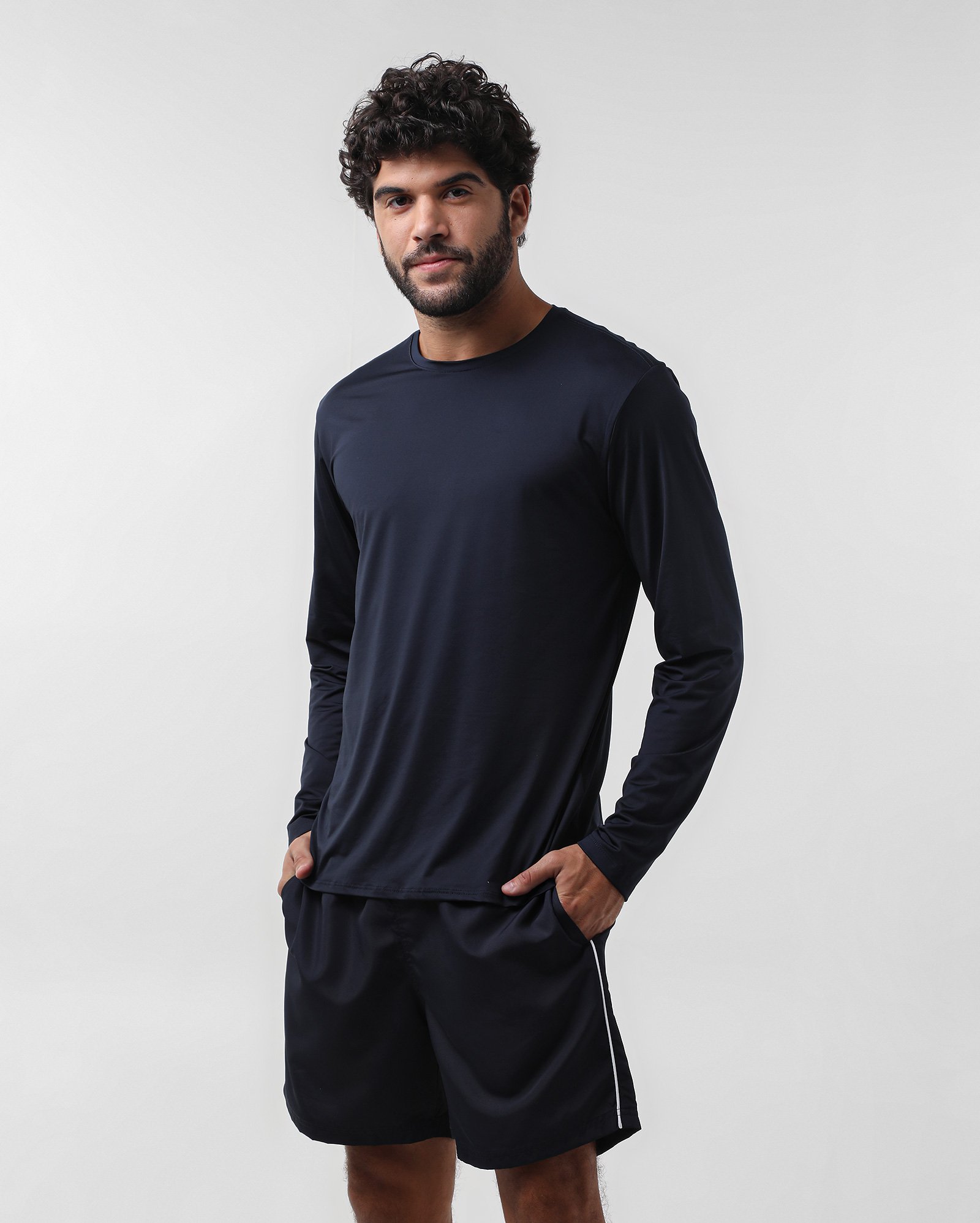 Camiseta masculina UV50+ manga longa - Azul Ultramarine | Body Work