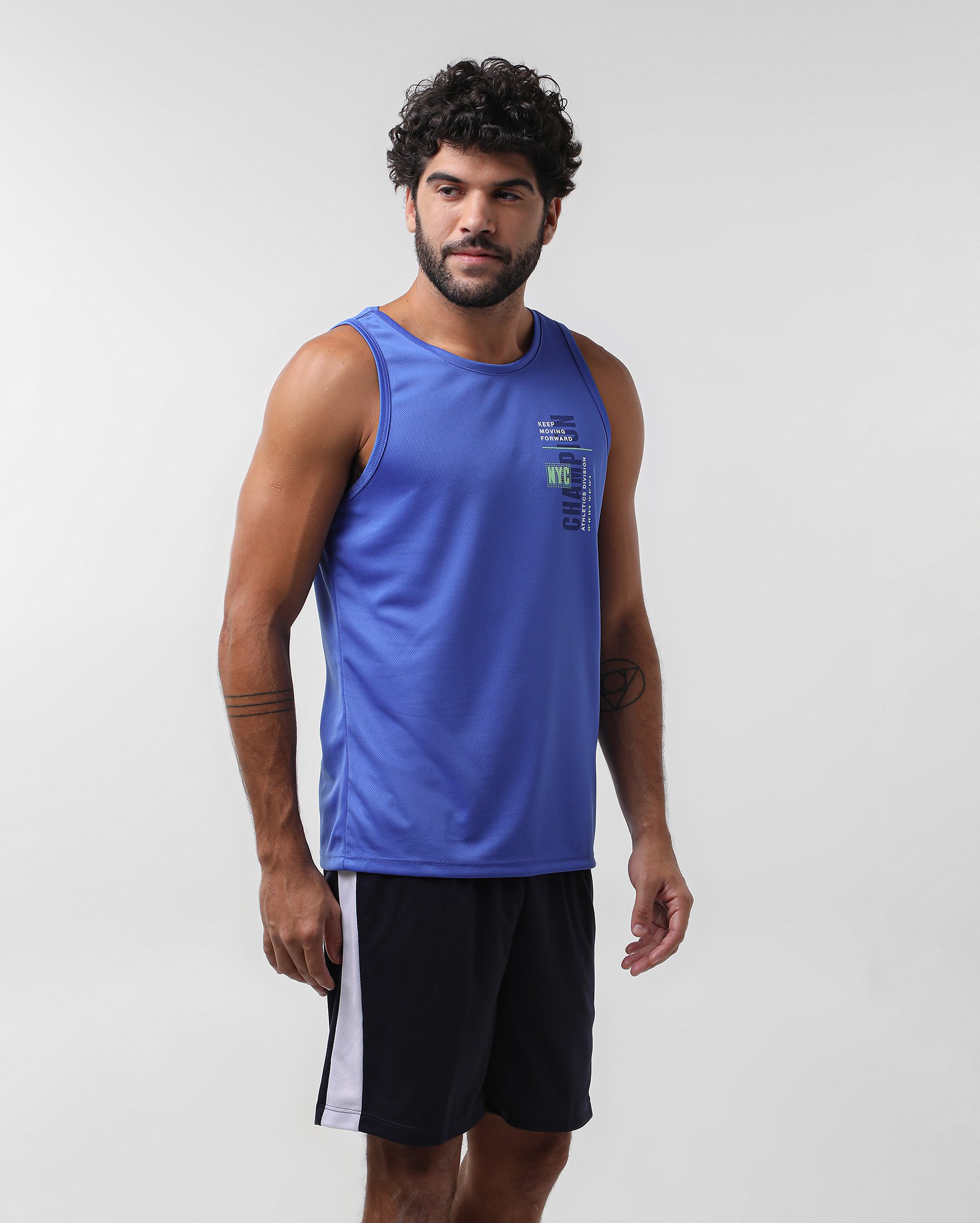 Bermuda esportiva masculina com elástico azul | Body Work