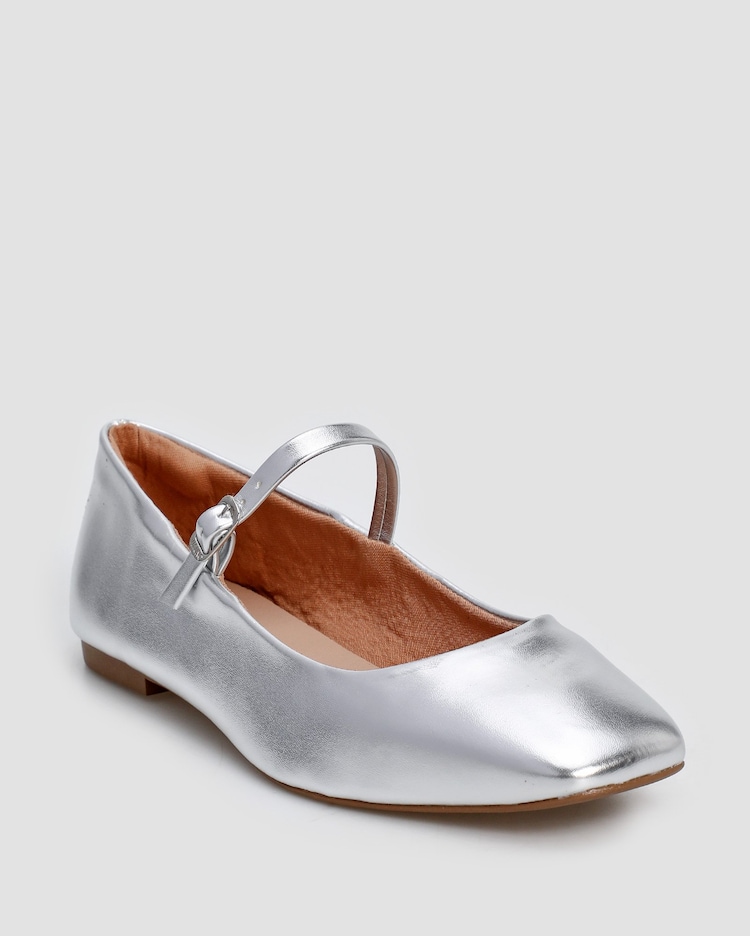 Riachuelo Sapatilha feminina com fivela 518047SKAVV prata Via Uno