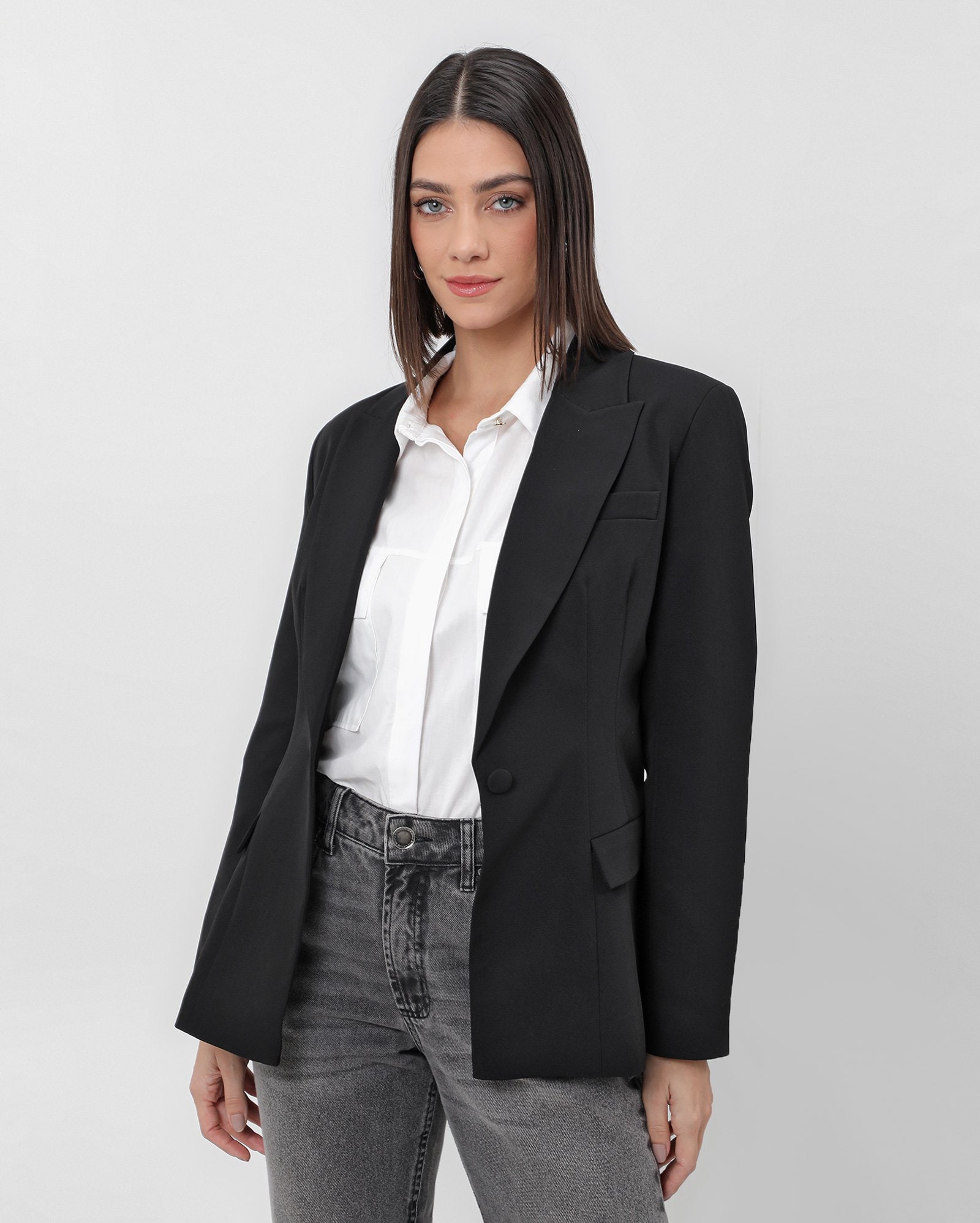 Riachuelo | Blazer feminino acinturado preto