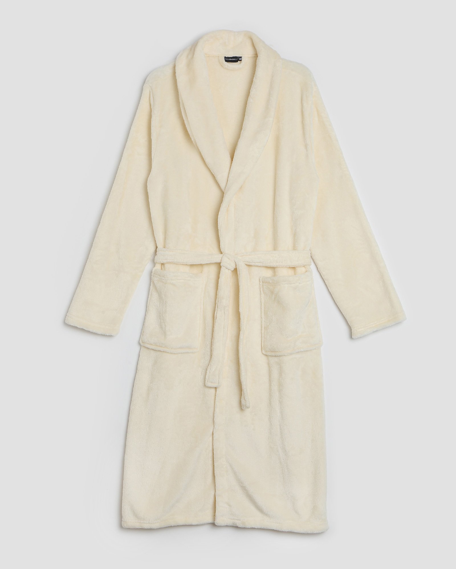 Roupão fleece com faixa e bolsos - Bege Mescla | Casa Riachuelo