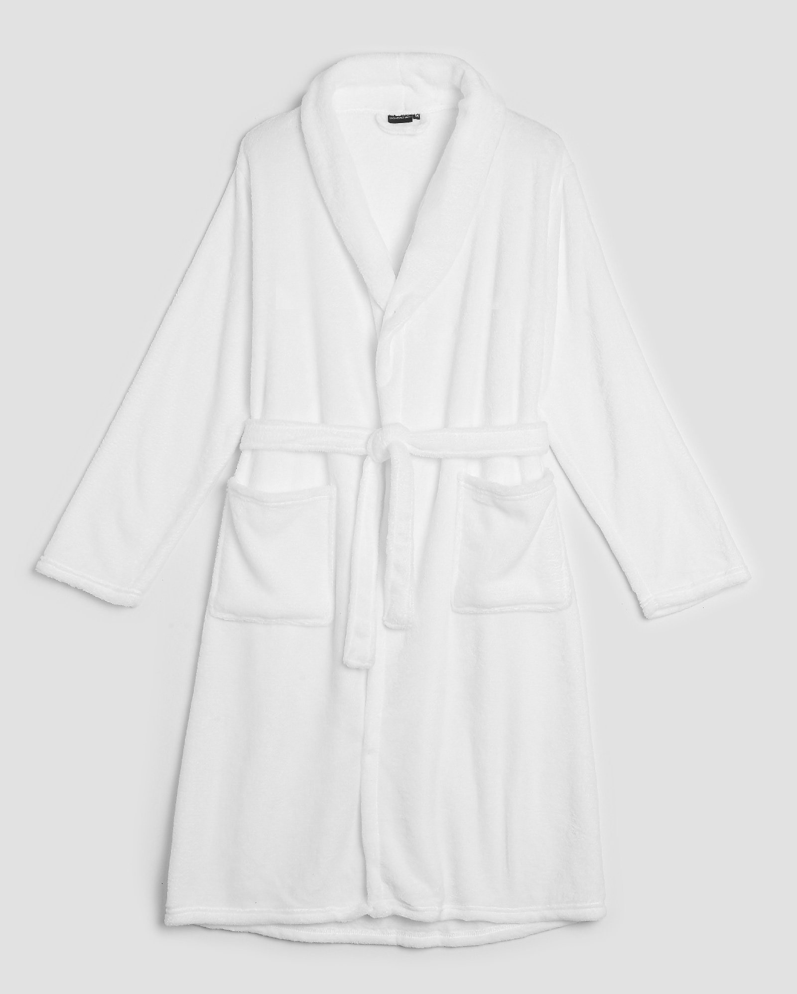 Roupão fleece com faixa e bolsos branco | Casa Riachuelo
