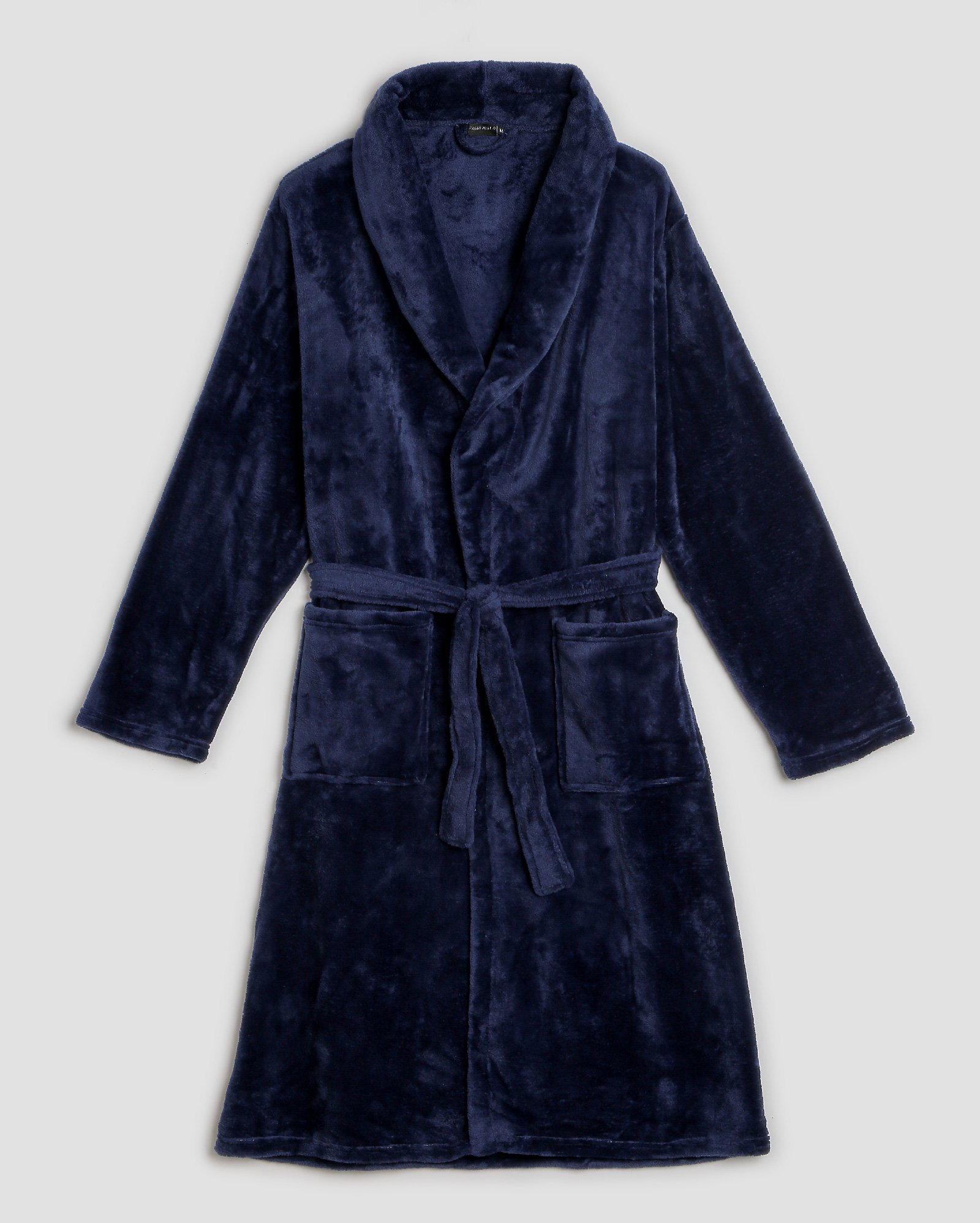 Roupão fleece com faixa e bolsos - Azul Escuro | Casa Riachuelo