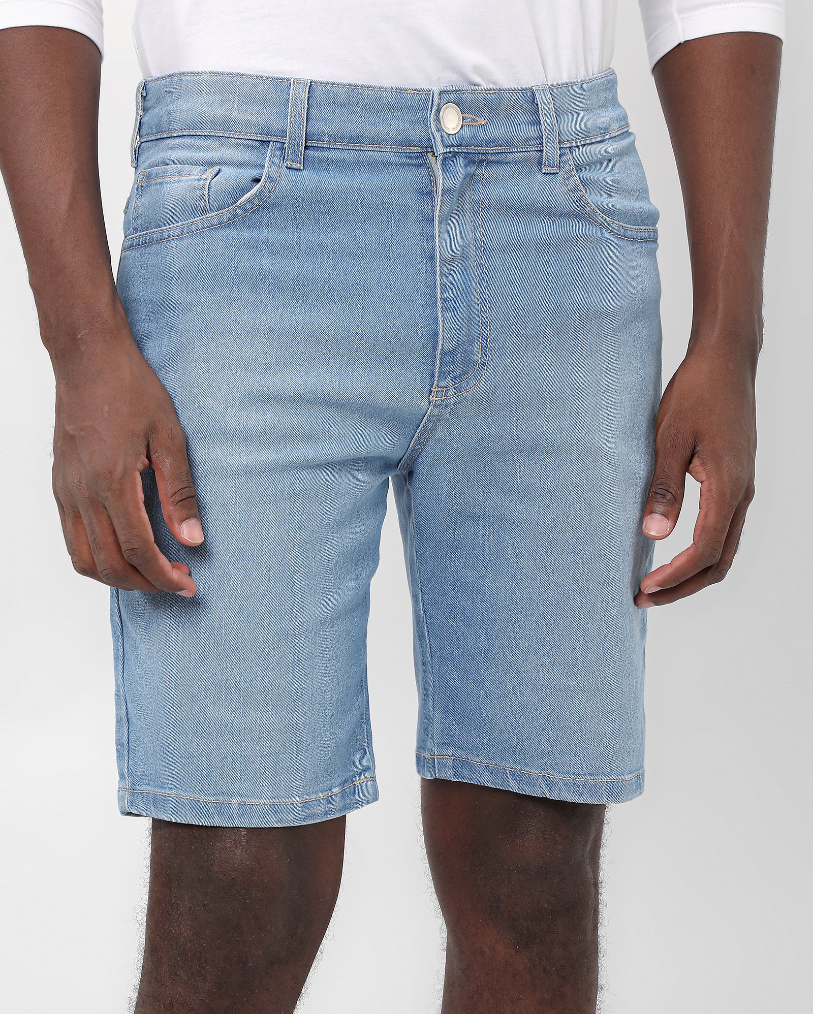 Bermuda jeans masculina slim denim claro | Pool Jeans