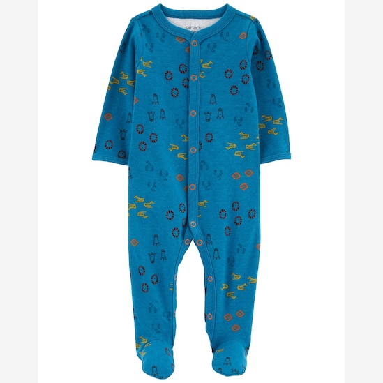 Macacão bebê de jacaré com botões azul | Carter's