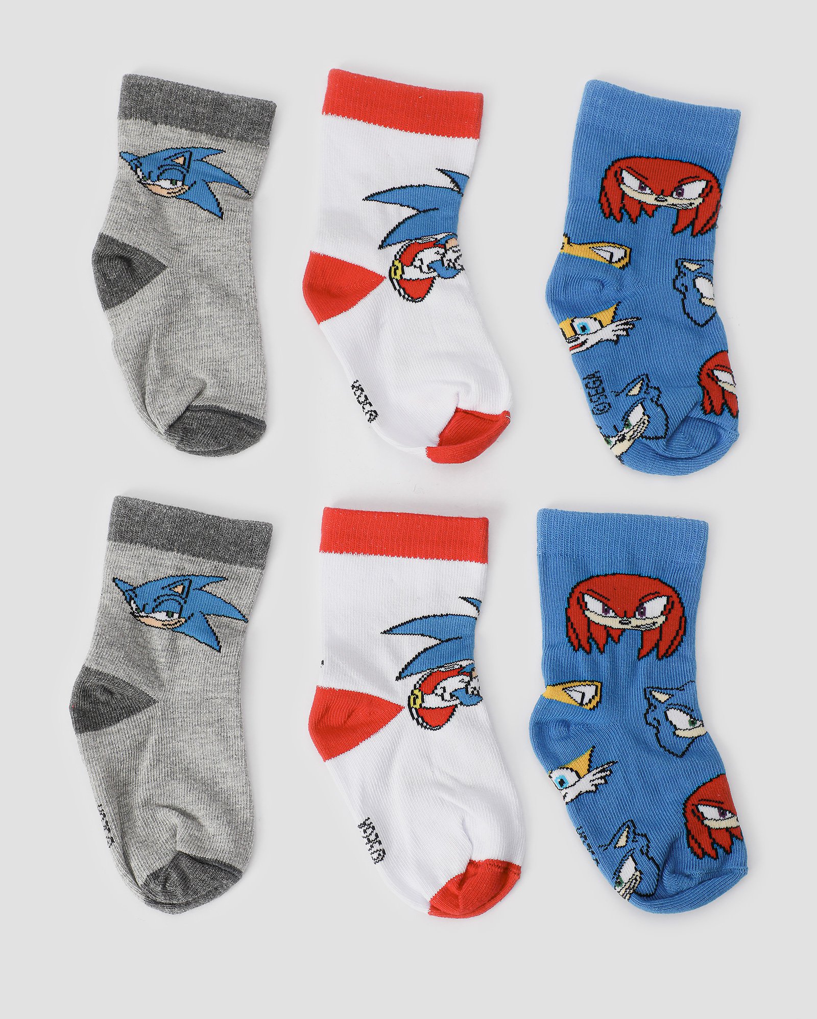 Kit meia infantil 3 pares Sonic multicor - Multicor | Sega