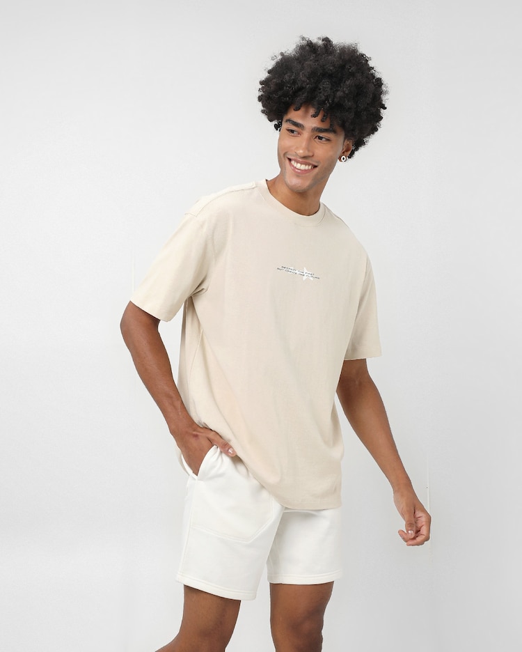 Riachuelo Bermuda de moletom masculina com cordão Branco