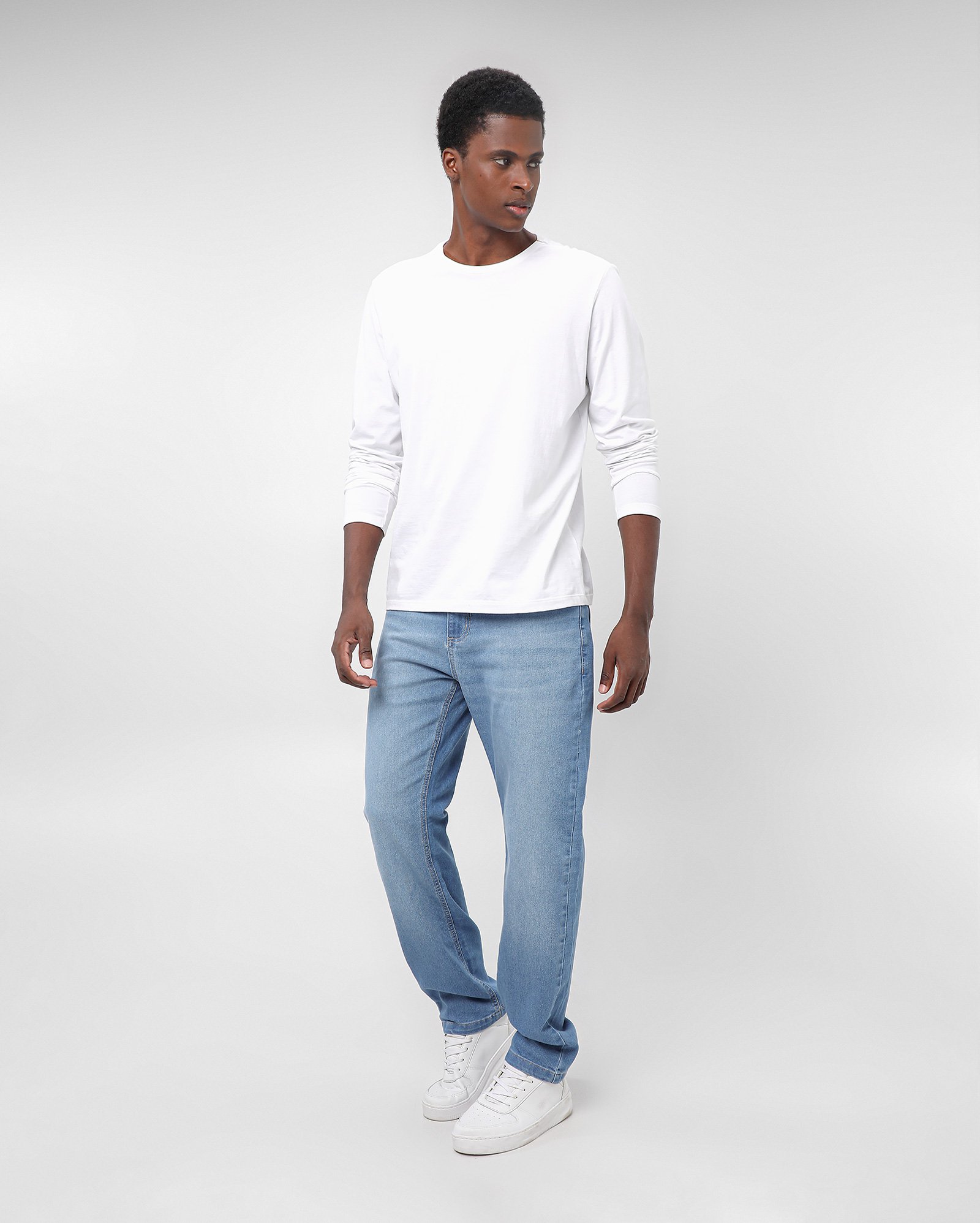 Calça jeans masculina reta denim claro | Pool Jeans