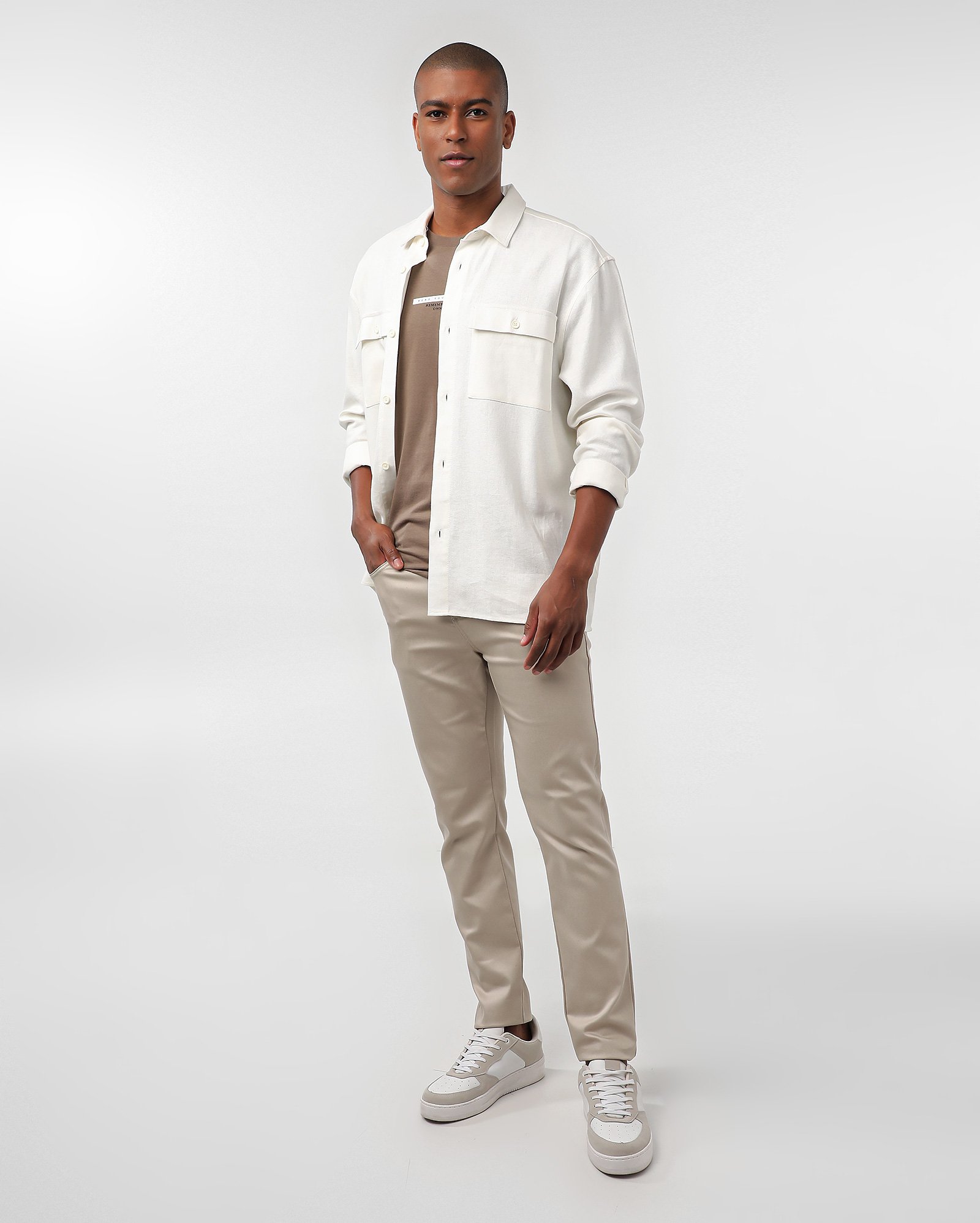 Calça sarja masculina slim - Bege | Pool Jeans