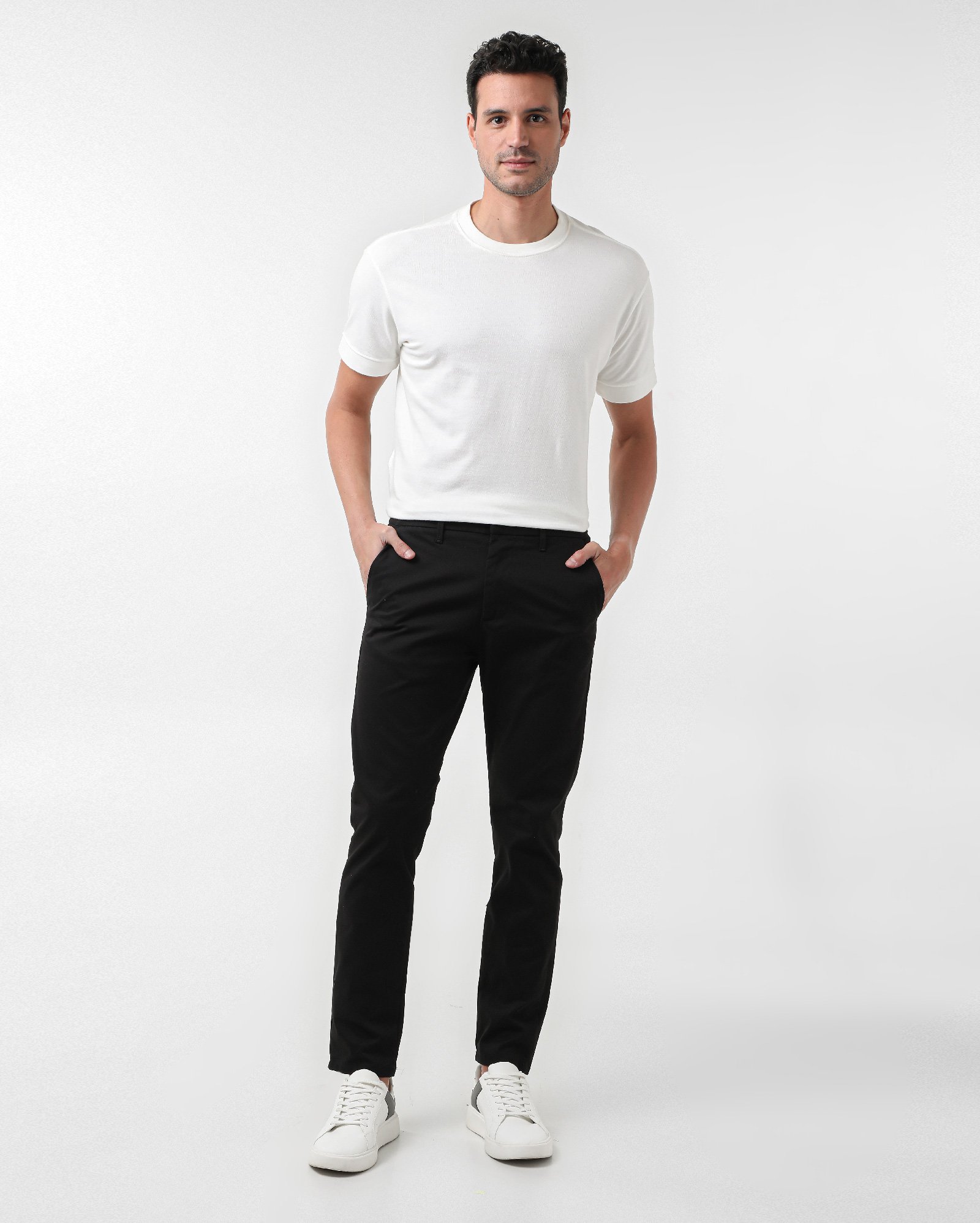 Calça sarja masculina chino slim preta | Pool Jeans