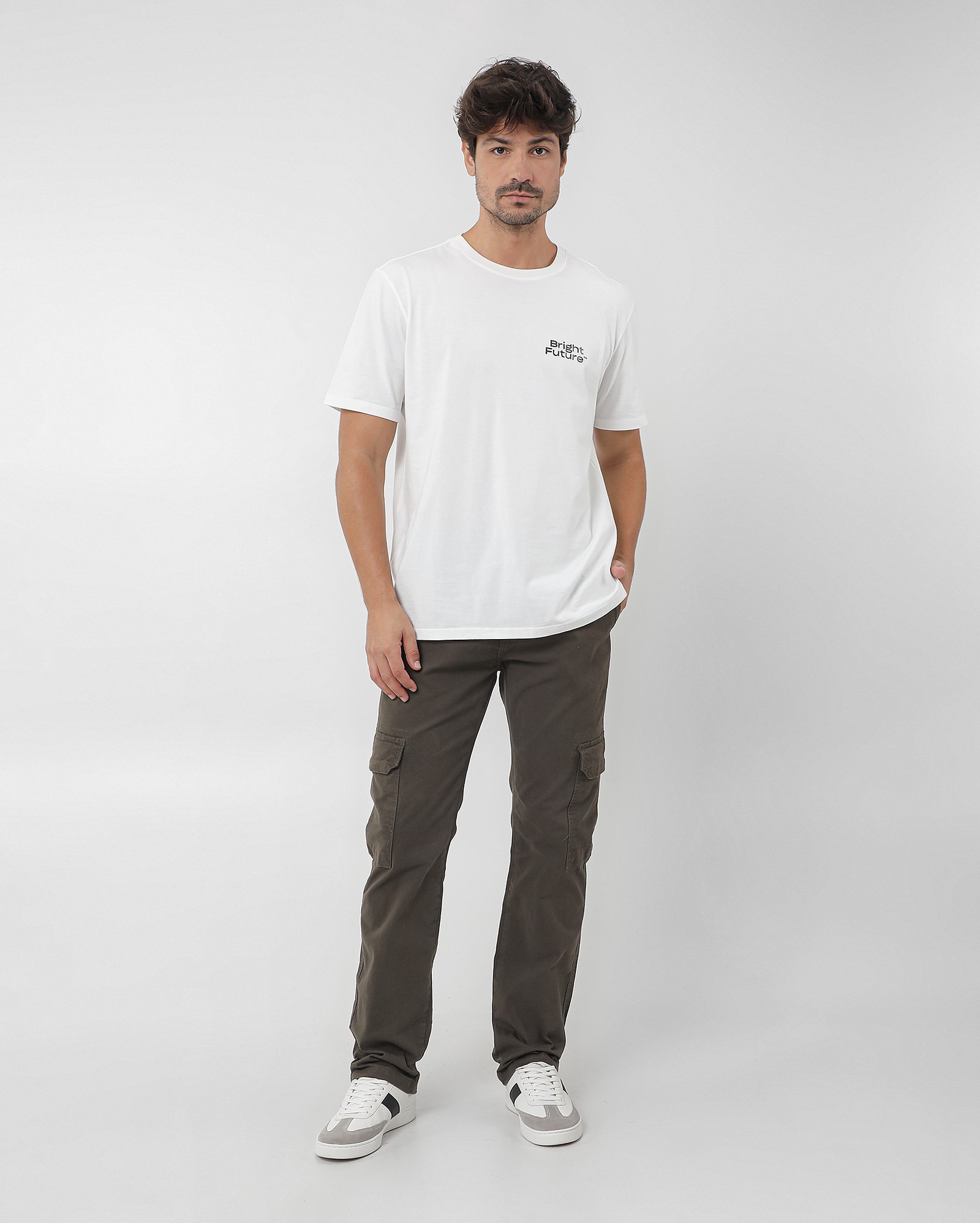 Calça jeans color masculina cargo - Verde Musgo | Pool Jeans