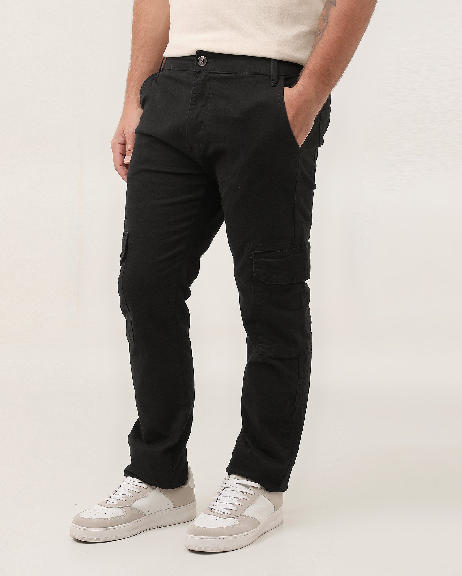 Calça jeans color masculina cargo - Preto | Pool Jeans