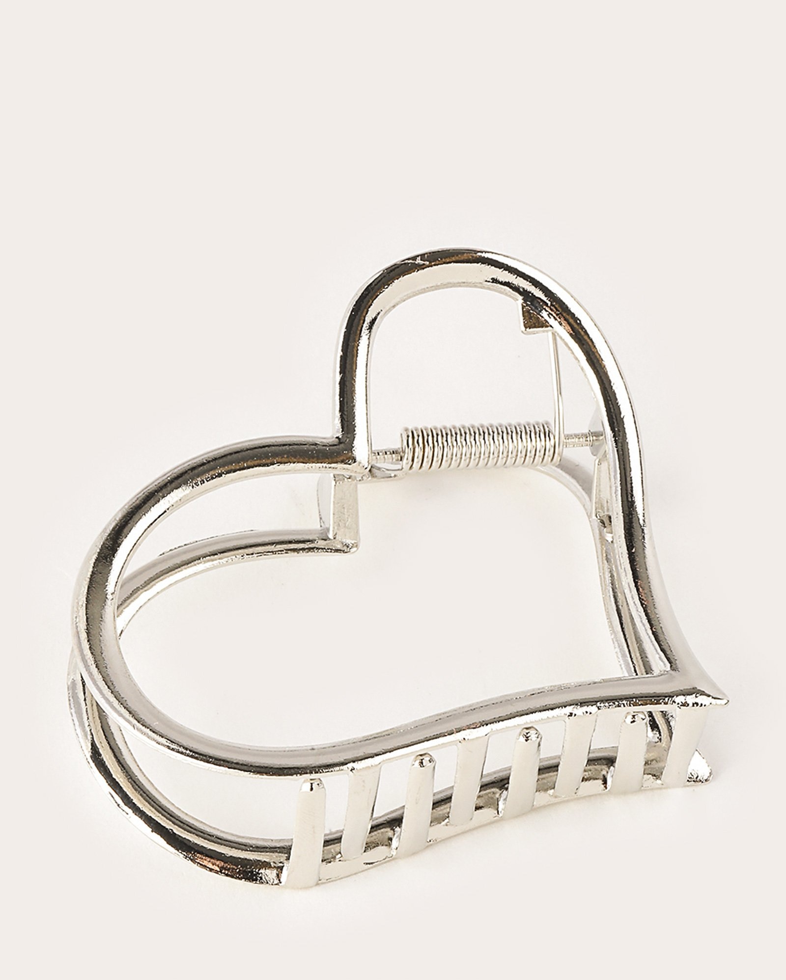 Piranha de cabelo metal coração prata | Accessori by Riachuelo