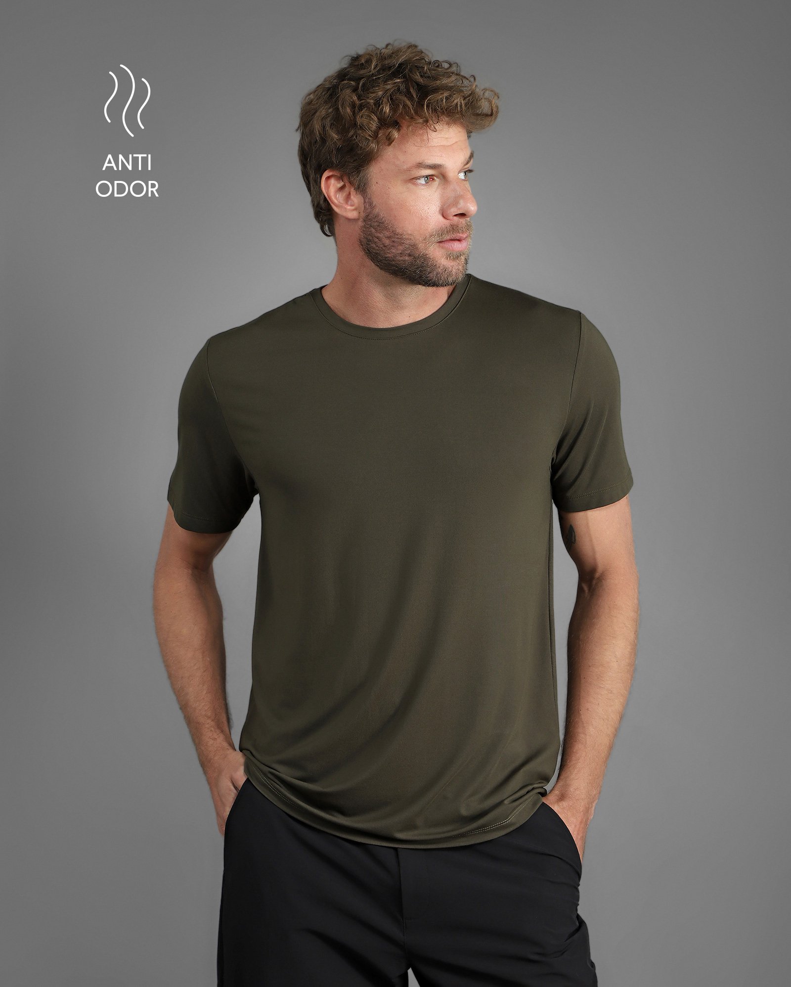 Camiseta masculina Tech UltraFresh - Verde Musgo