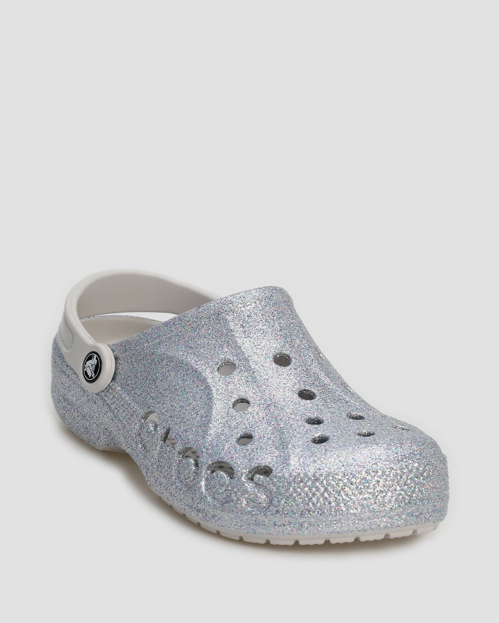 Riachuelo | Sandália feminina Baya Clog Glitter 205925 prata | Crocs