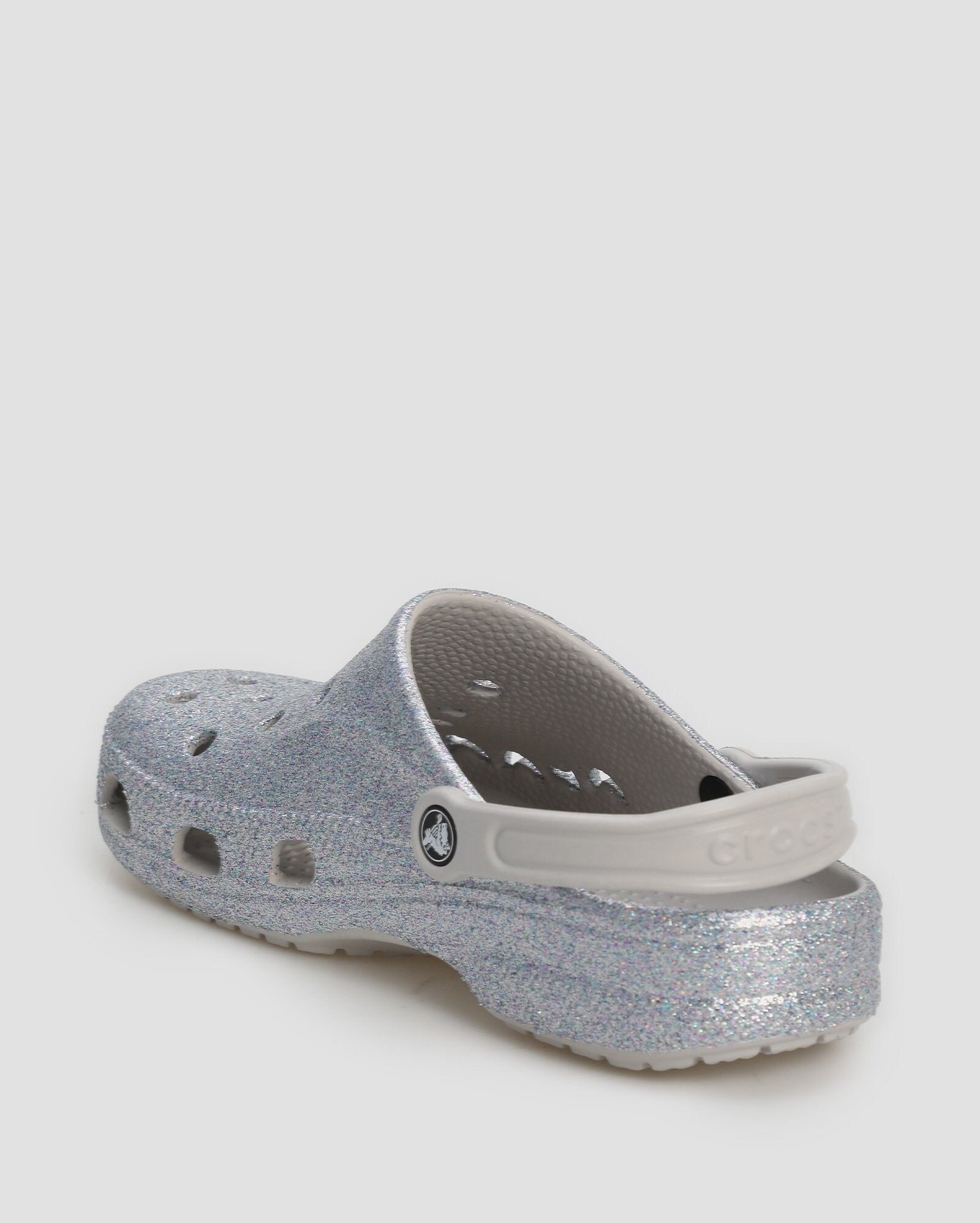Riachuelo | Sandália feminina Baya Clog Glitter 205925 prata | Crocs