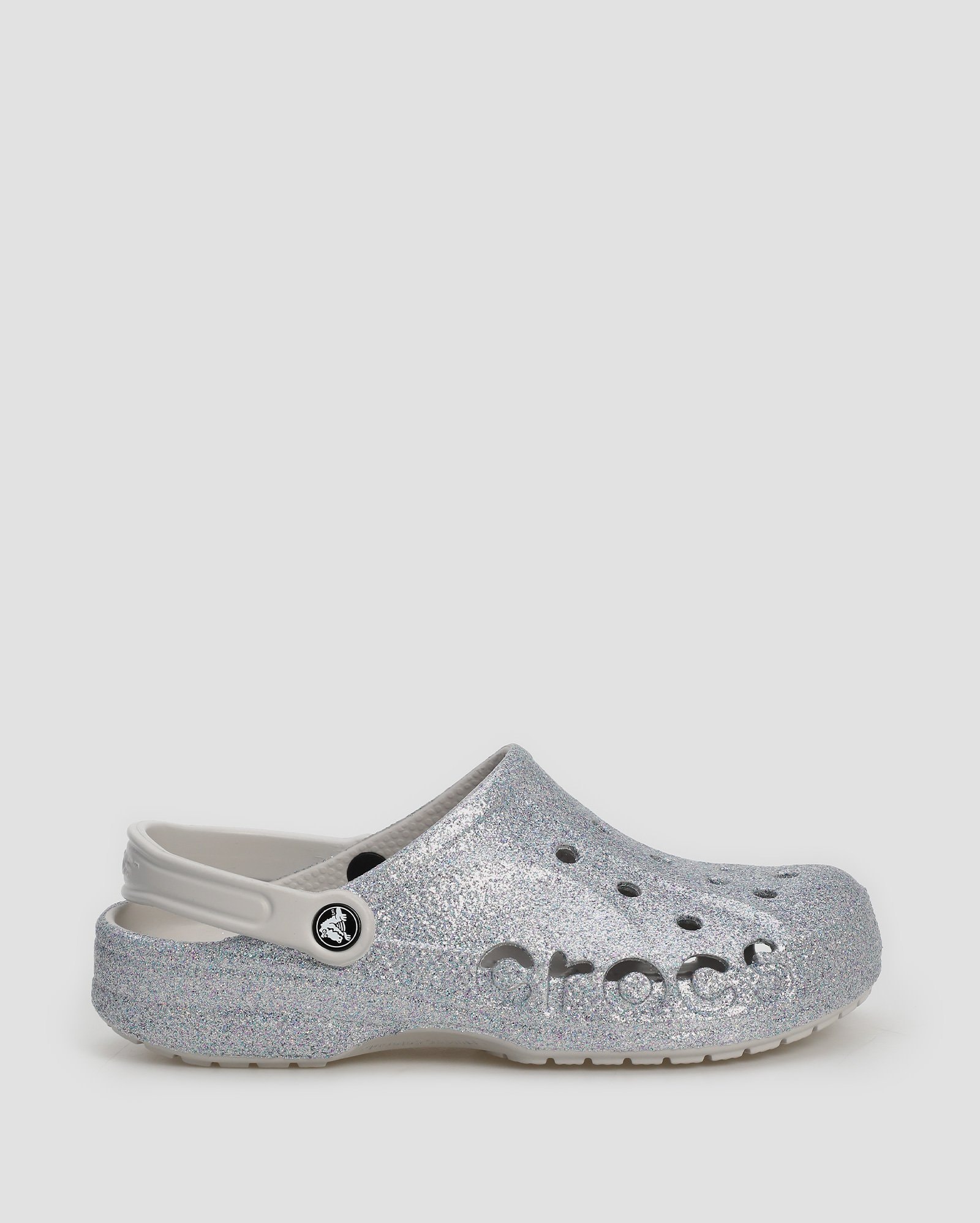 Riachuelo | Sandália feminina Baya Clog Glitter 205925 prata | Crocs