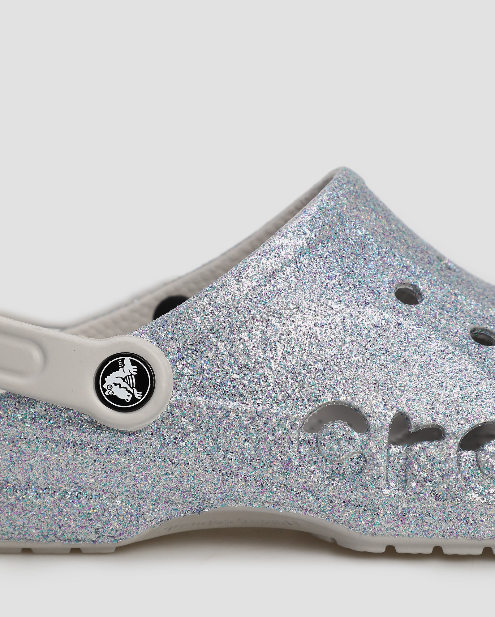 Riachuelo | Sandália feminina Baya Clog Glitter 205925 prata | Crocs