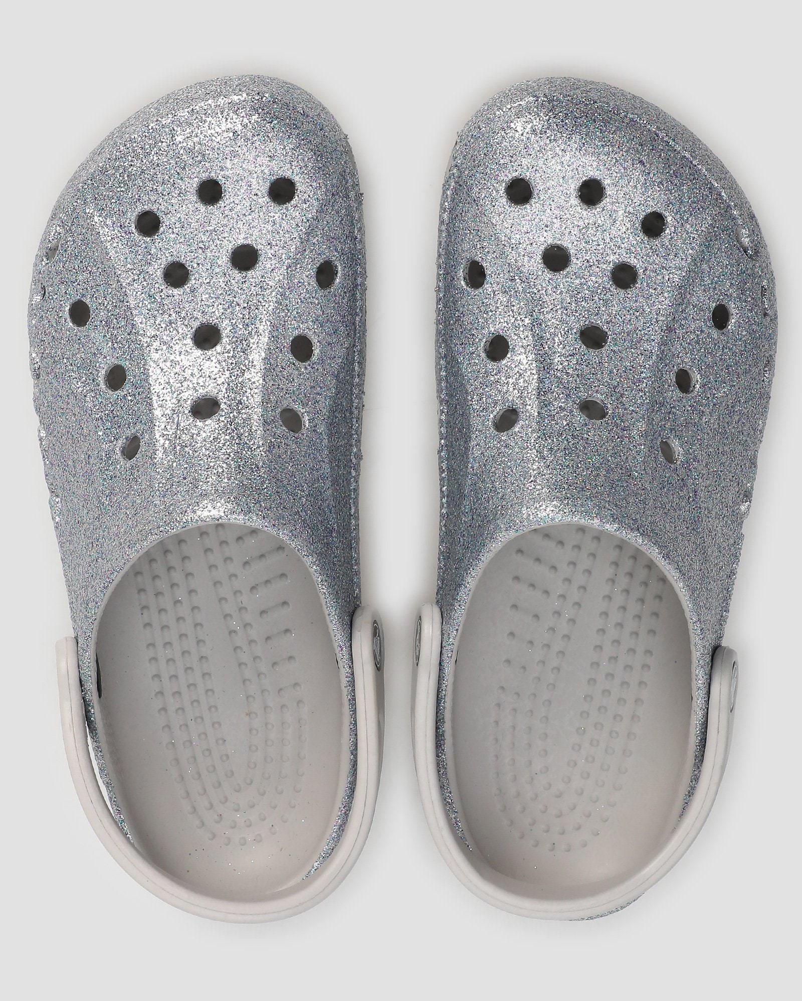 Riachuelo | Sandália feminina Baya Clog Glitter 205925 prata | Crocs